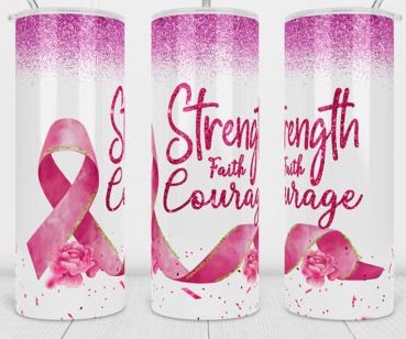 Breast Cancer Pick Your Tumbler 20oz Holographic White Skinny Tumbler