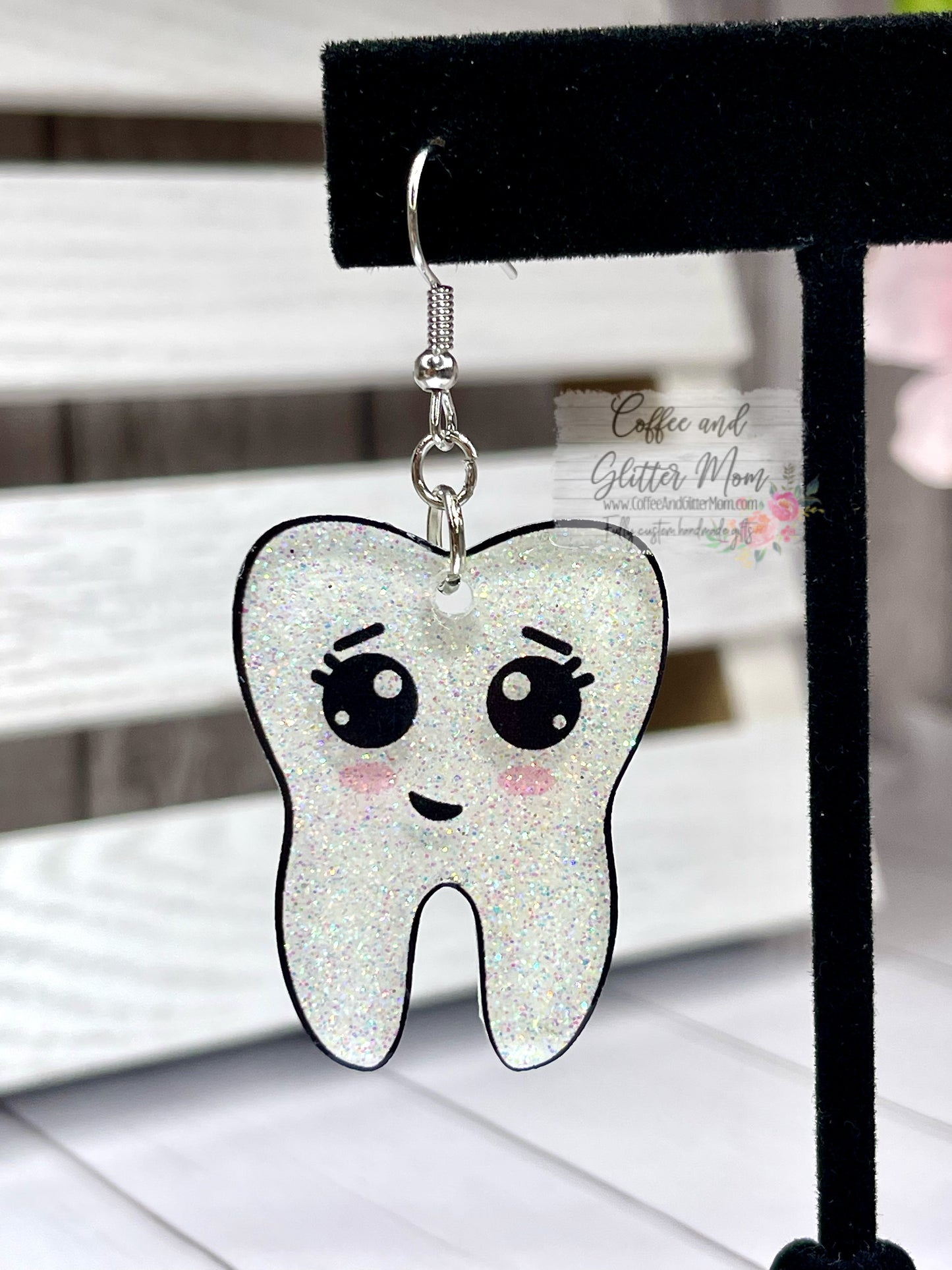 Sparkling Teeth Glitter Acrylic Earrings