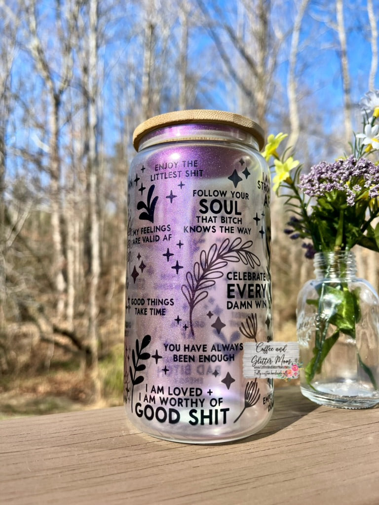 NSFW Daily Reminders 16oz Iridescent Glass Can