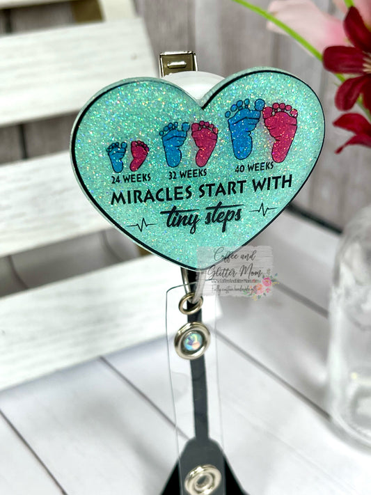 Tiny Steps Heart Designer Badge Reel