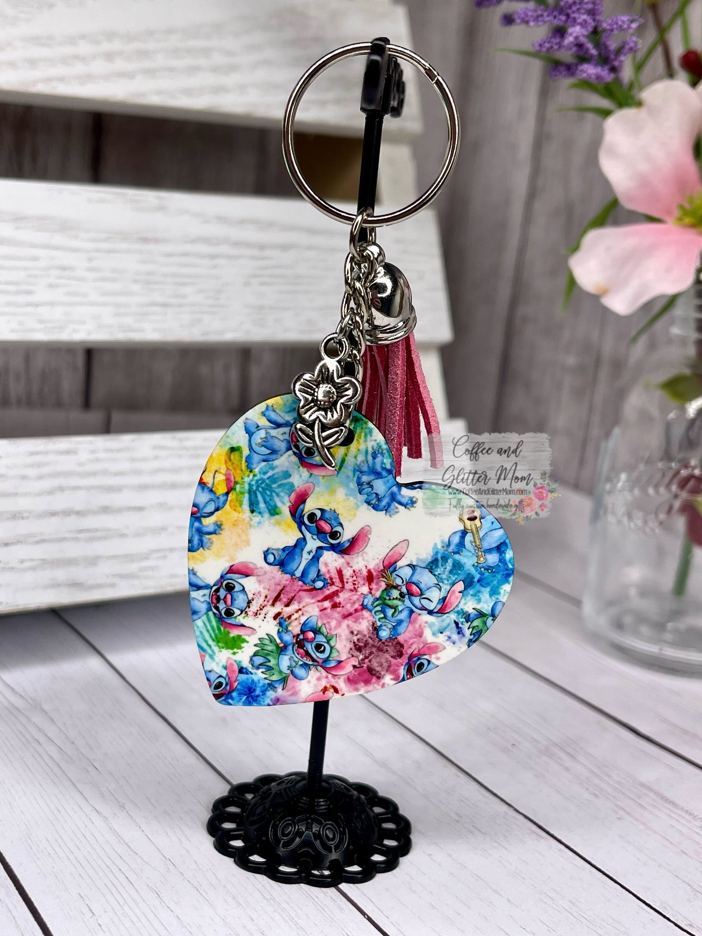 Stitch Heart Keychain