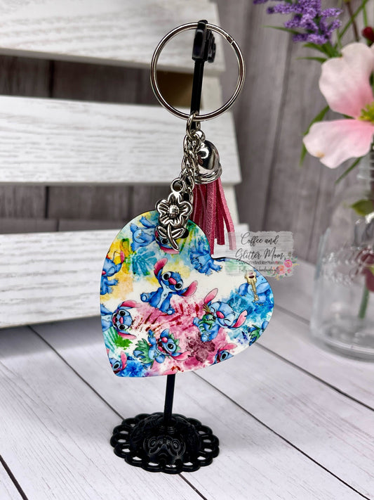 Stitch Heart Keychain