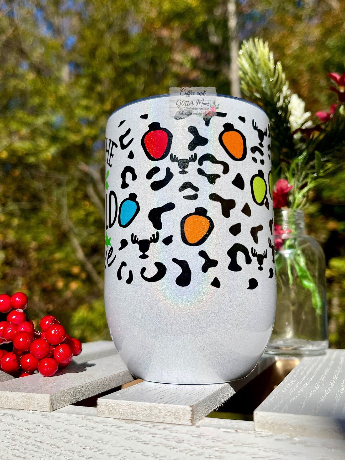 Christmas Vacation 12oz Holographic Sparkle Wine Tumbler