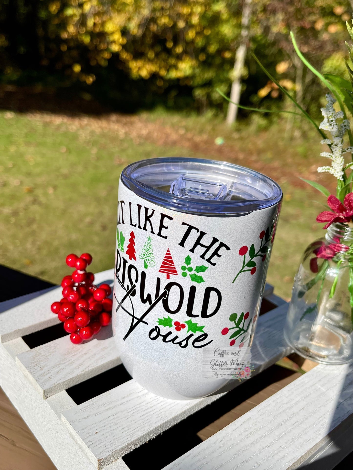 Christmas Vacation 12oz Holographic Sparkle Wine Tumbler