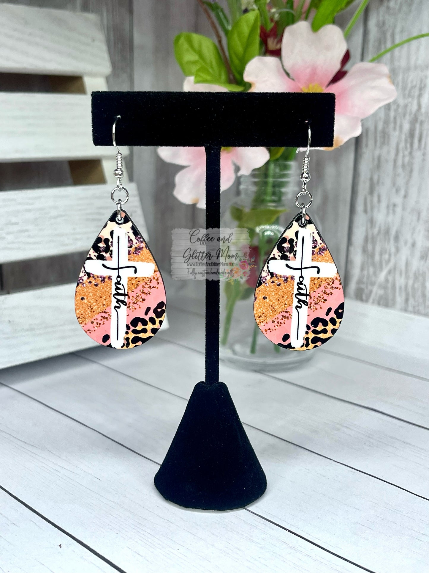 Faith Animal Print Teardrop Earrings