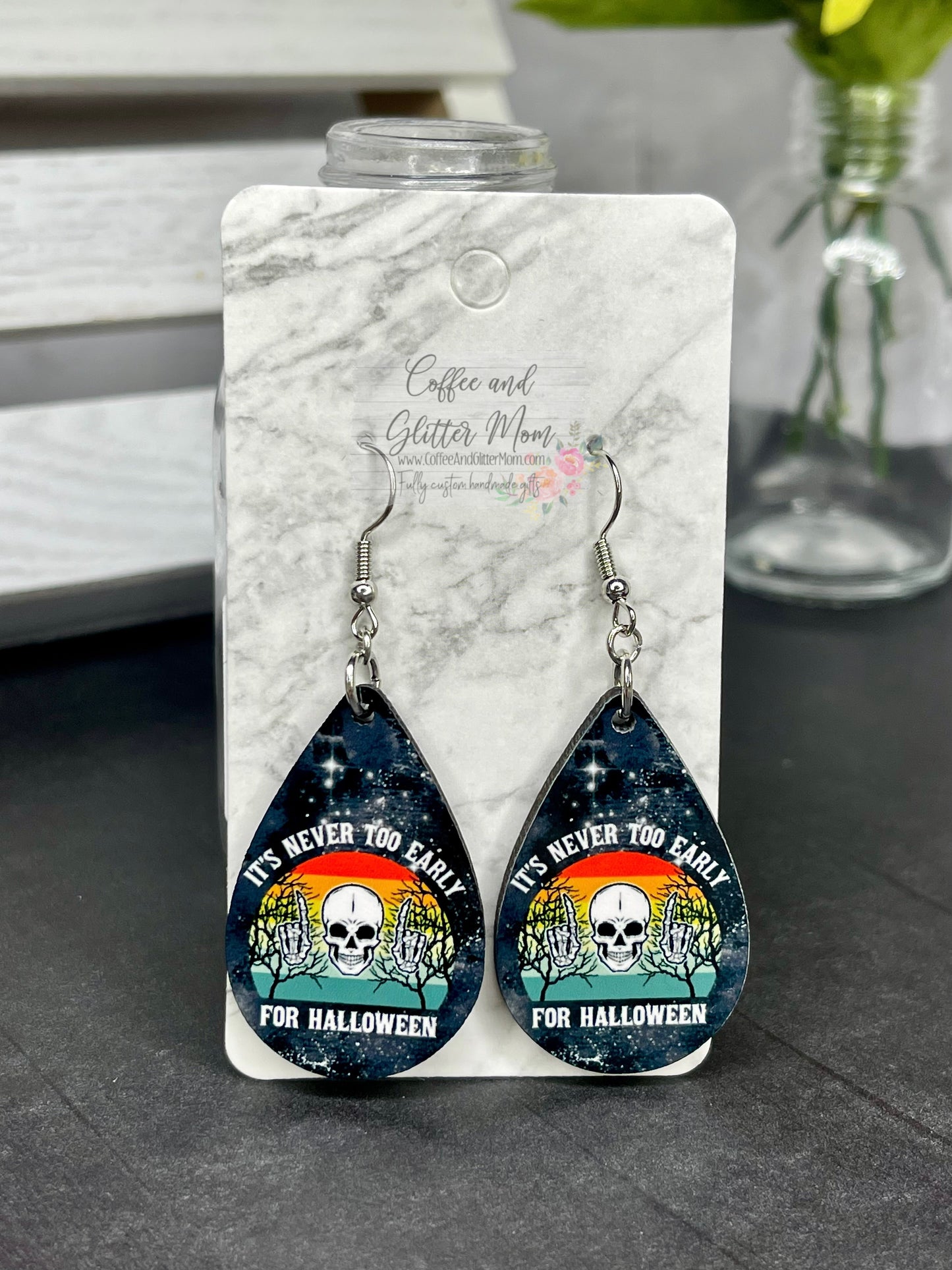 It's Never Too Early For Halloween Teardrop Earrings