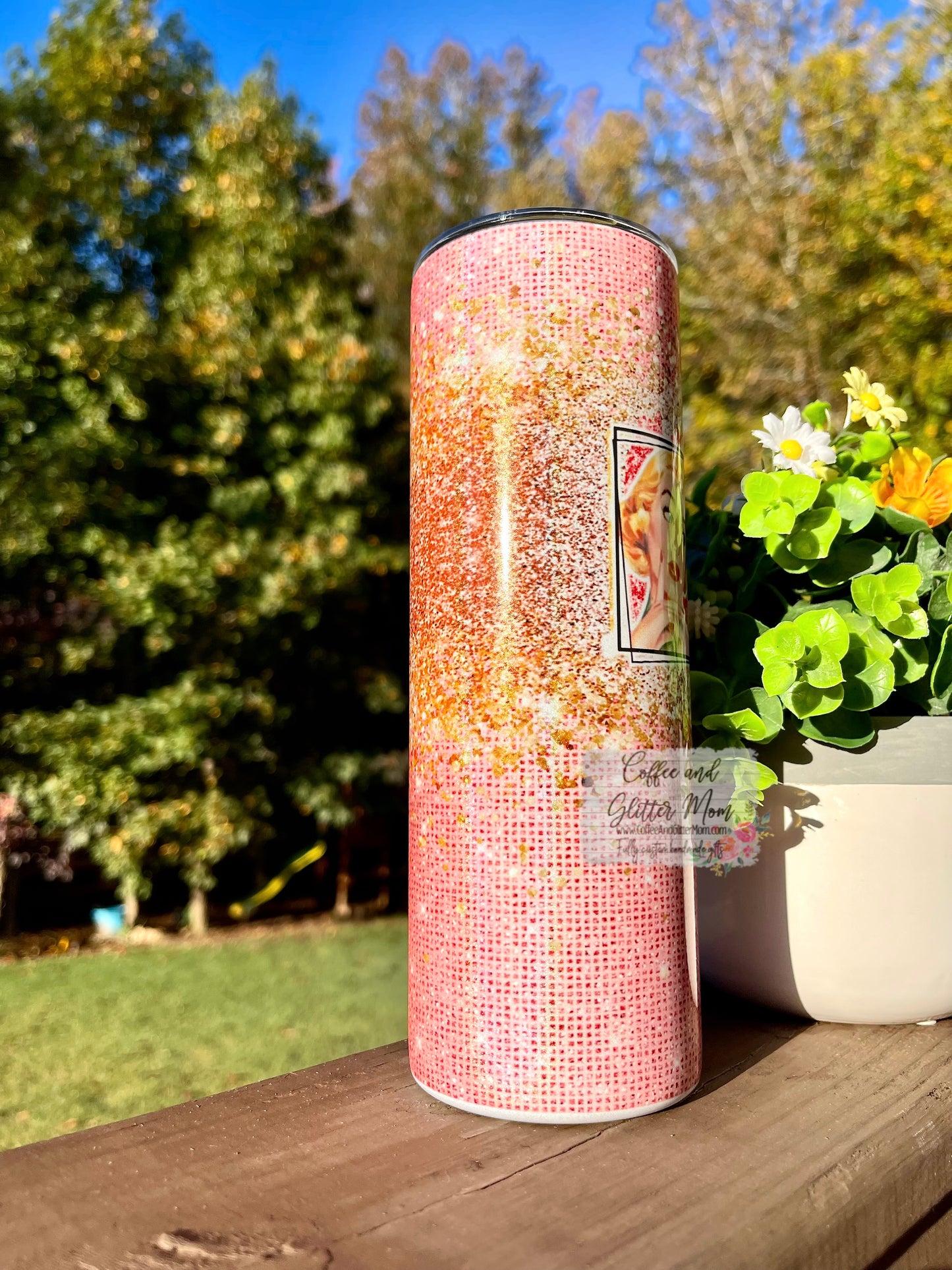Wondering Weather Or Not... 20oz Holographic Pink/White Skinny Tumbler