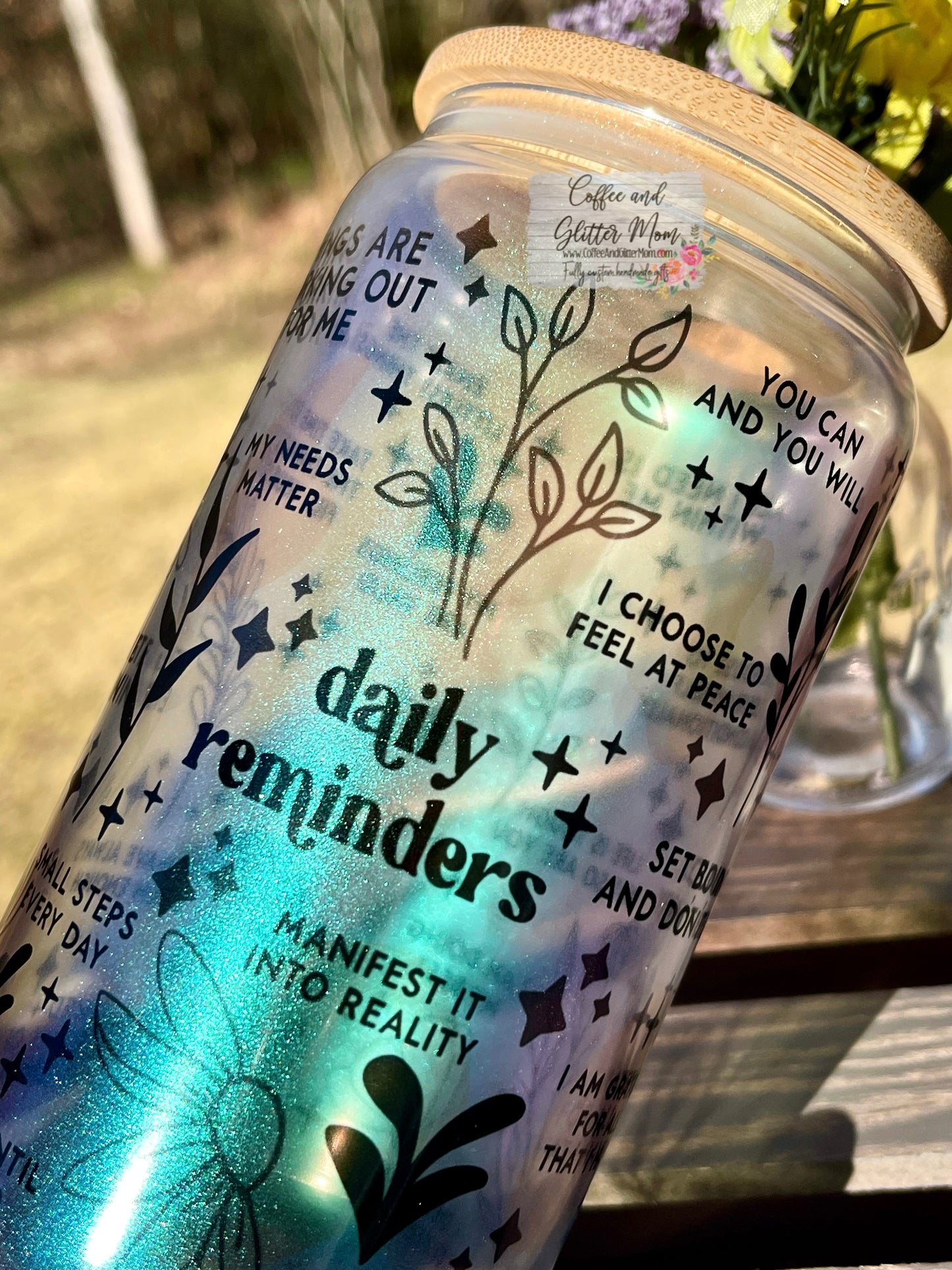 Daily Reminders 16oz Iridescent Glass Can