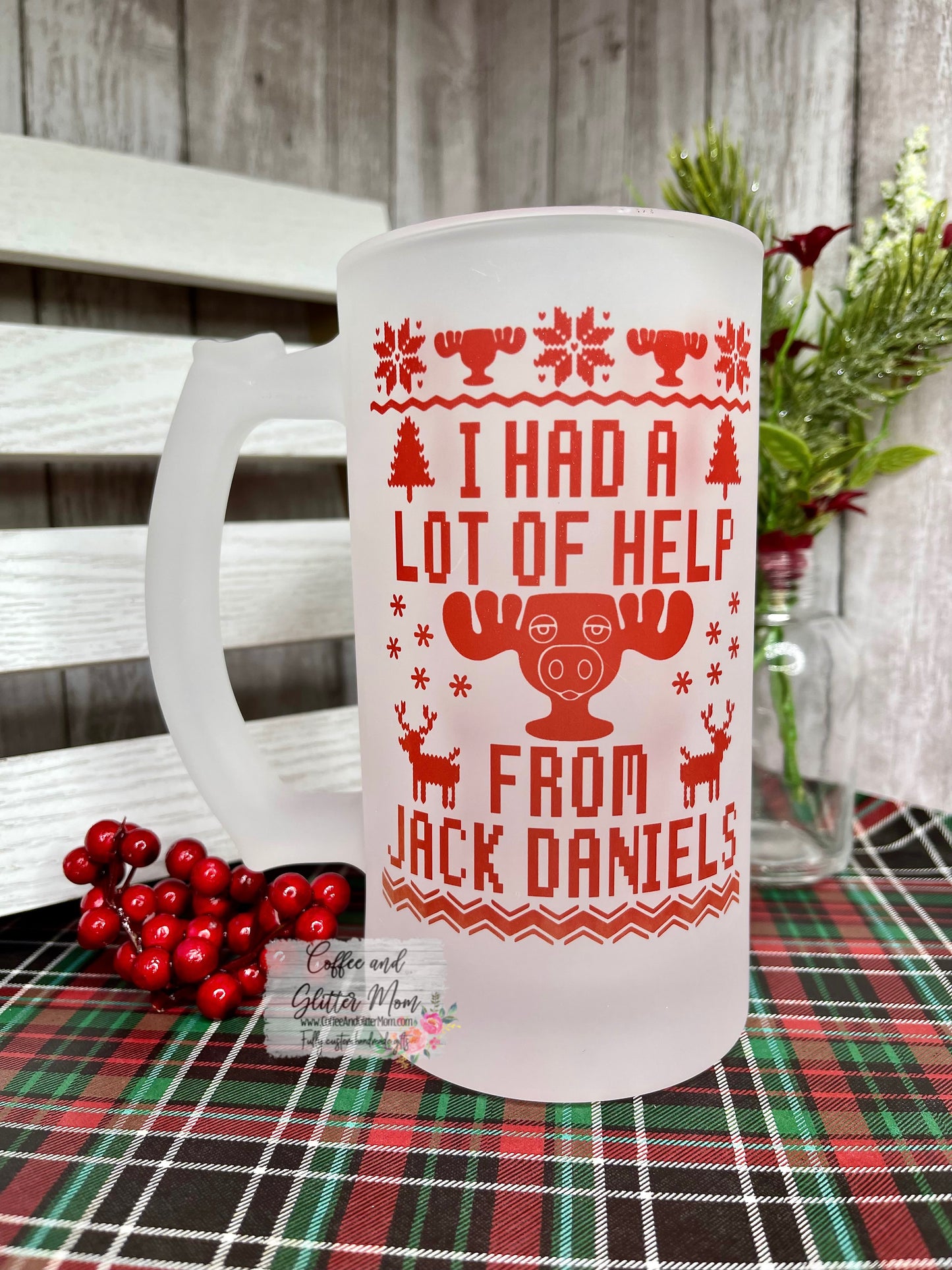 Had A Lot Of Help Griswold 16oz Frosted Glass Stein