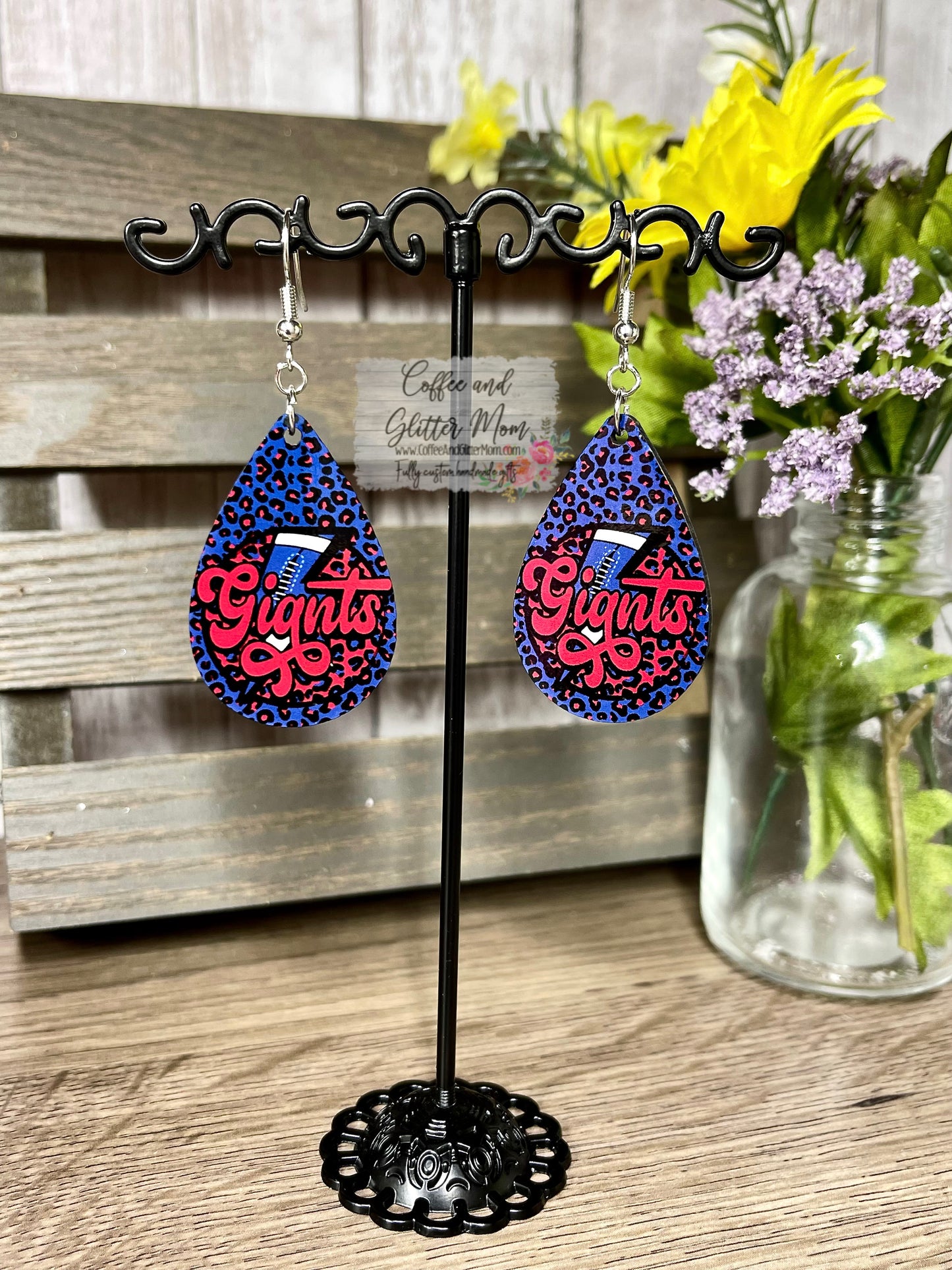 Giants Football Earrings