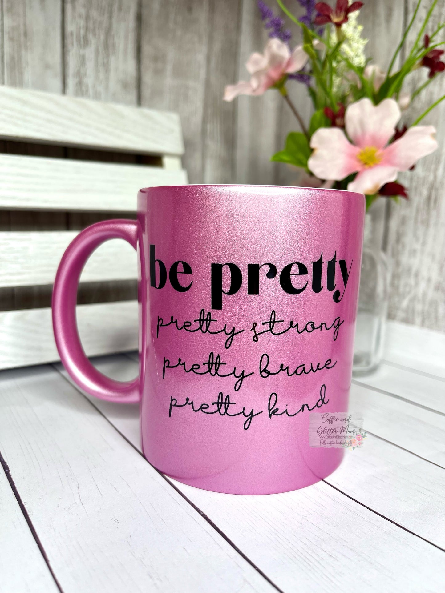 Be Pretty 11oz Pink Pearl Ceramic Mug
