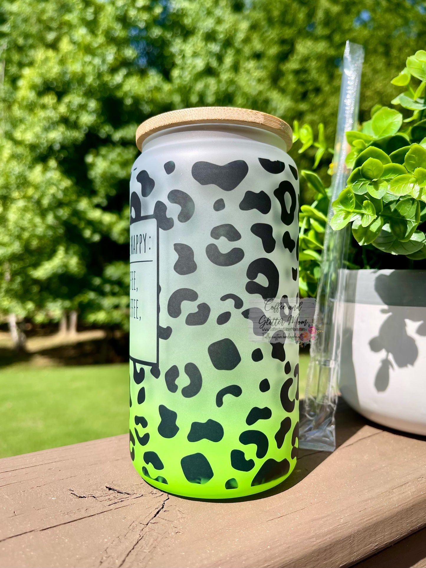 Coffee Makes Me Happy 16oz Pick Your Color Glass Can