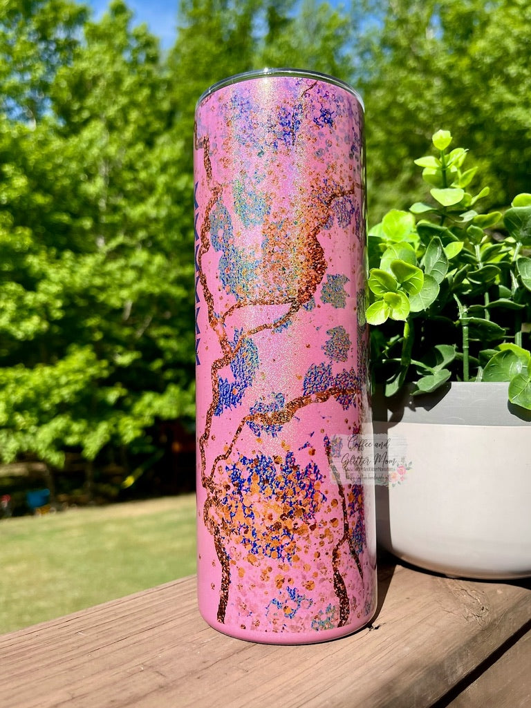 Fuck Everything 20oz Pink Rainbow Skinny Tumbler