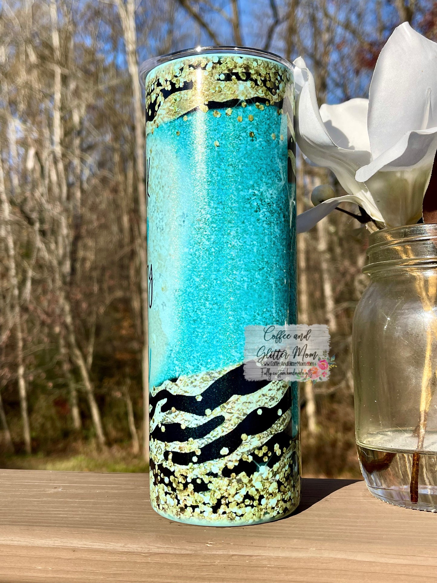 My Neck My Back My Anxiety Attack 20oz Holographic Mint Skinny Tumbler