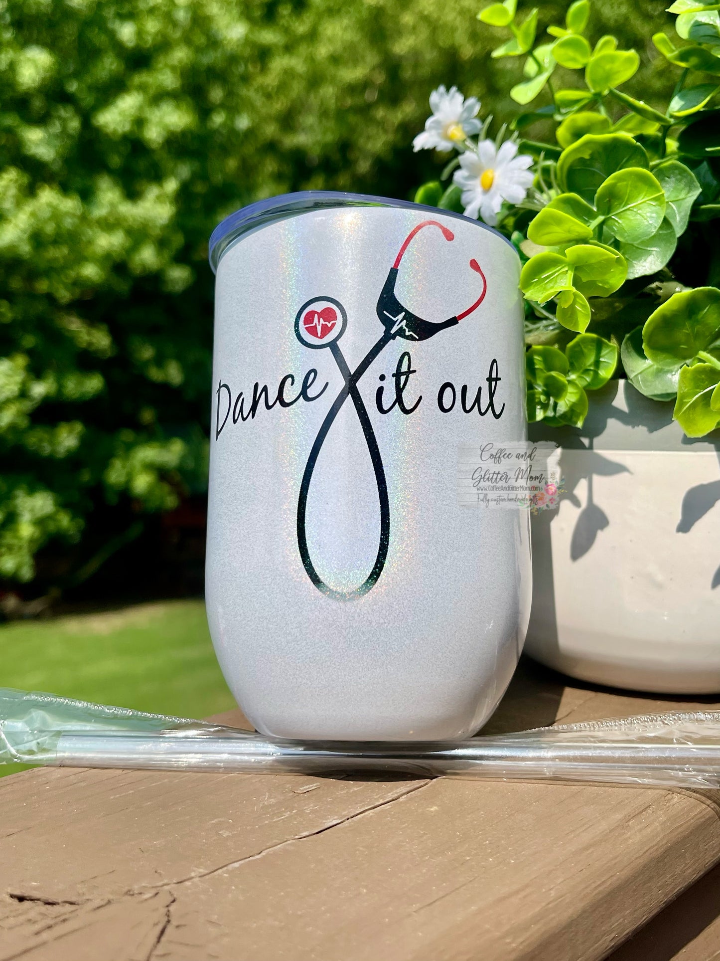 SALE - Dance It Out 12oz Holographic Sparkle Wine Tumbler