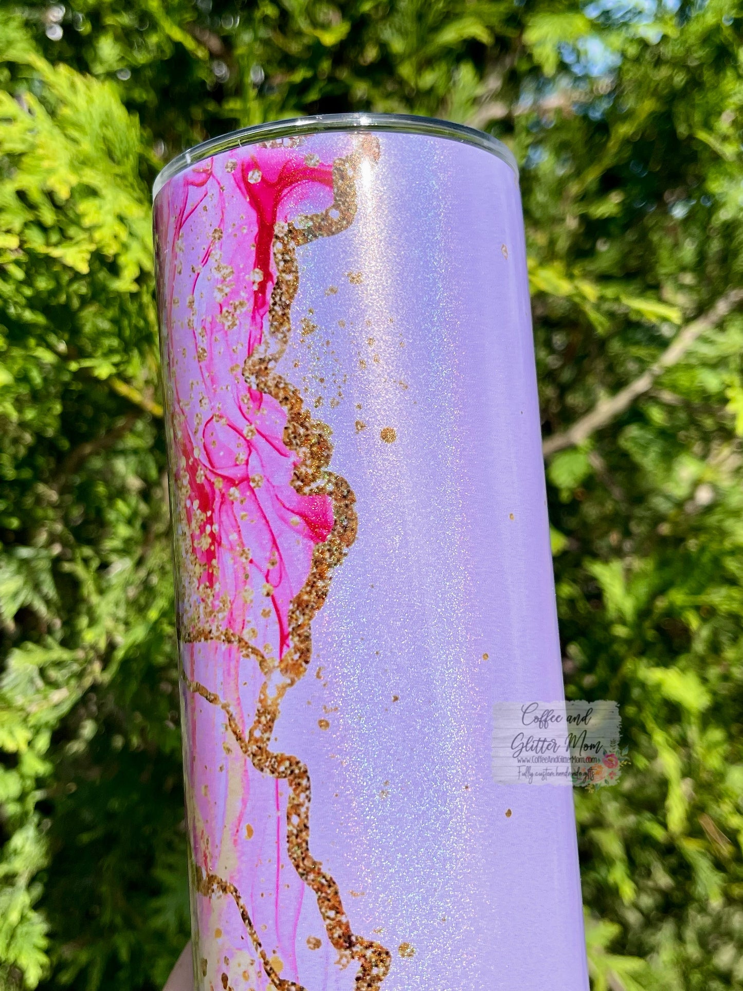 Hot Pink Storm 20oz Purple Rainbow Skinny Tumbler