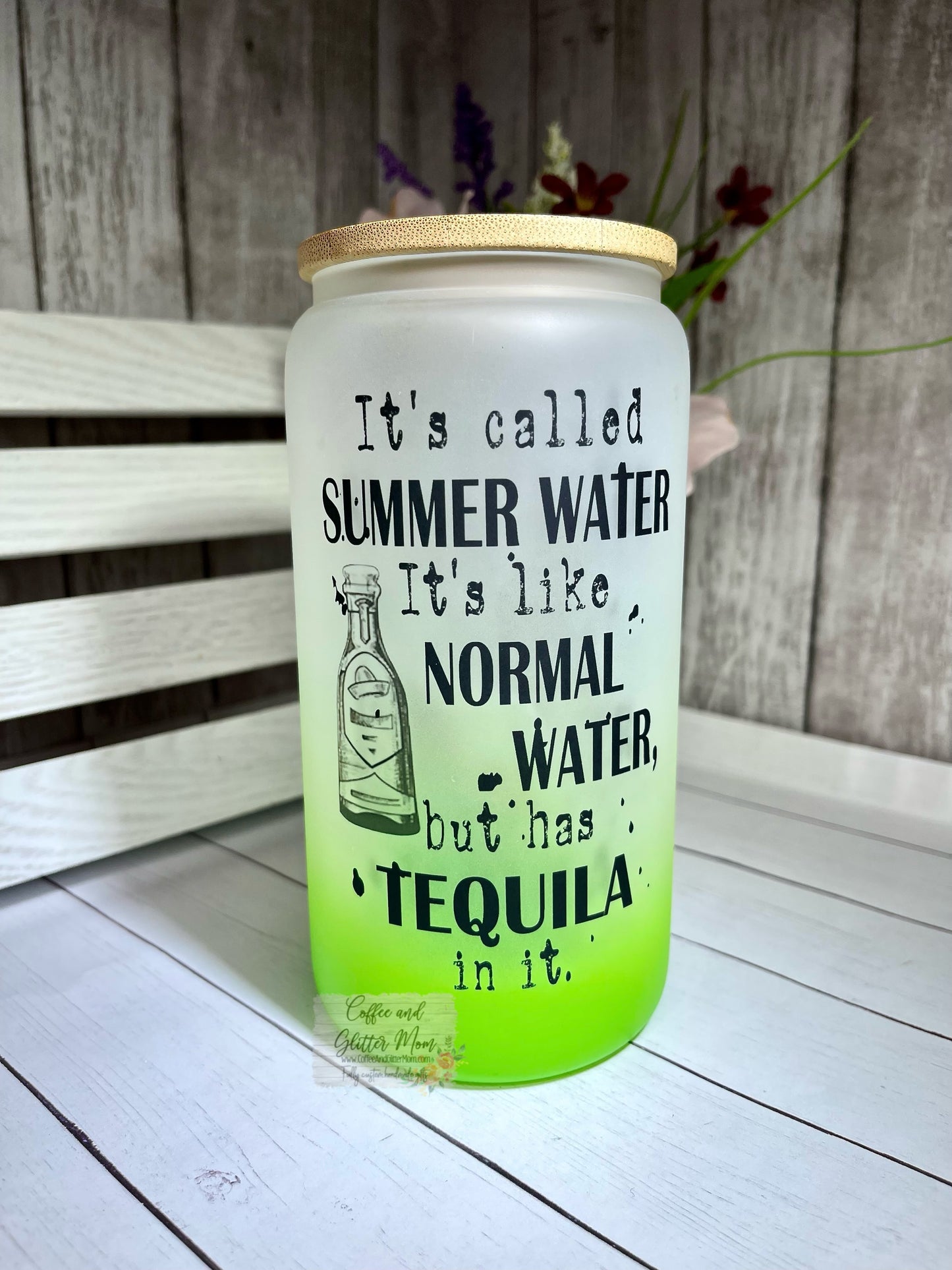 Summer Water 16oz Pick Your Color & Alcohol Glass Can