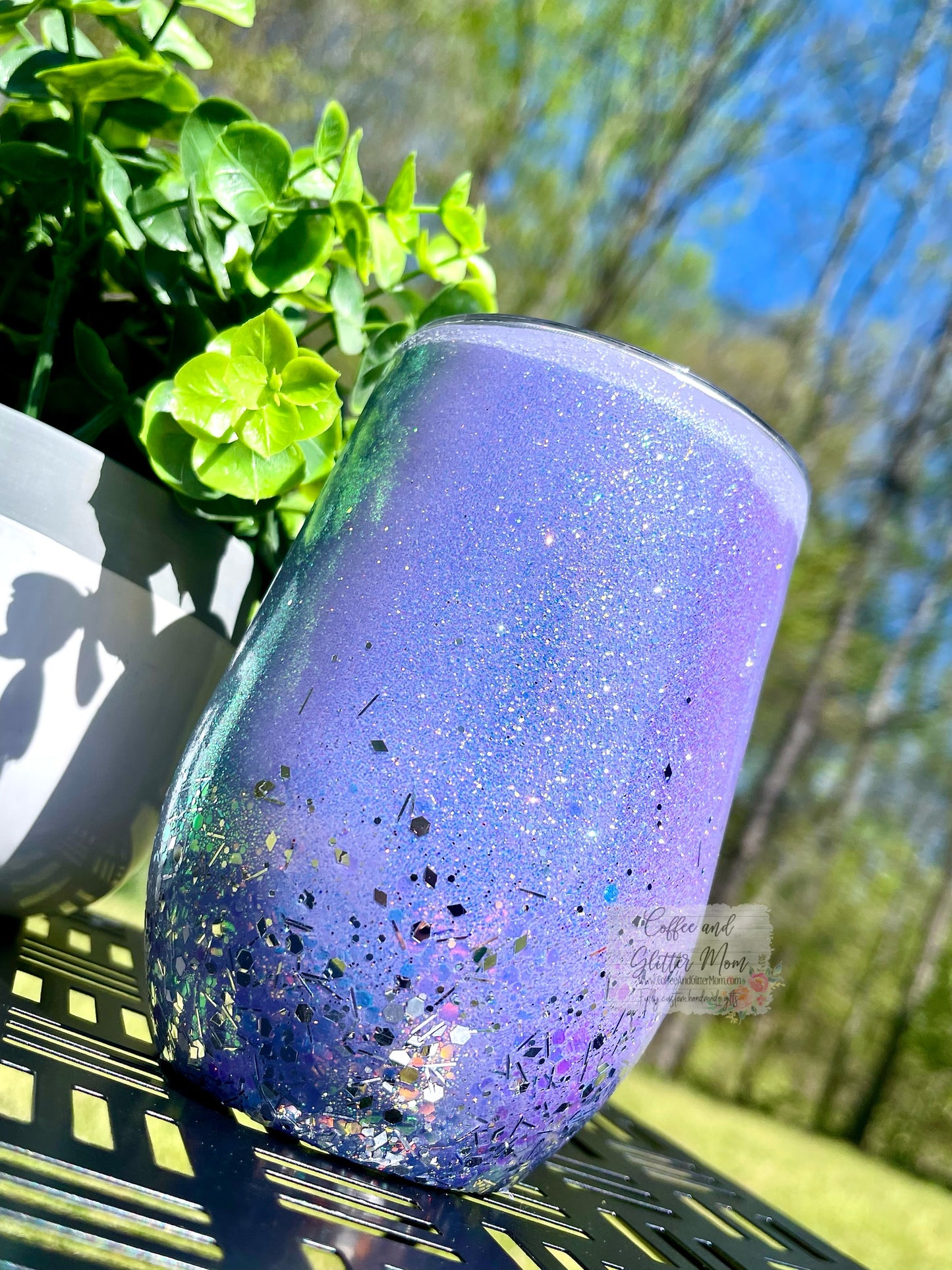 Purple Ice 15oz Wine Tumbler with Lid and Straw
