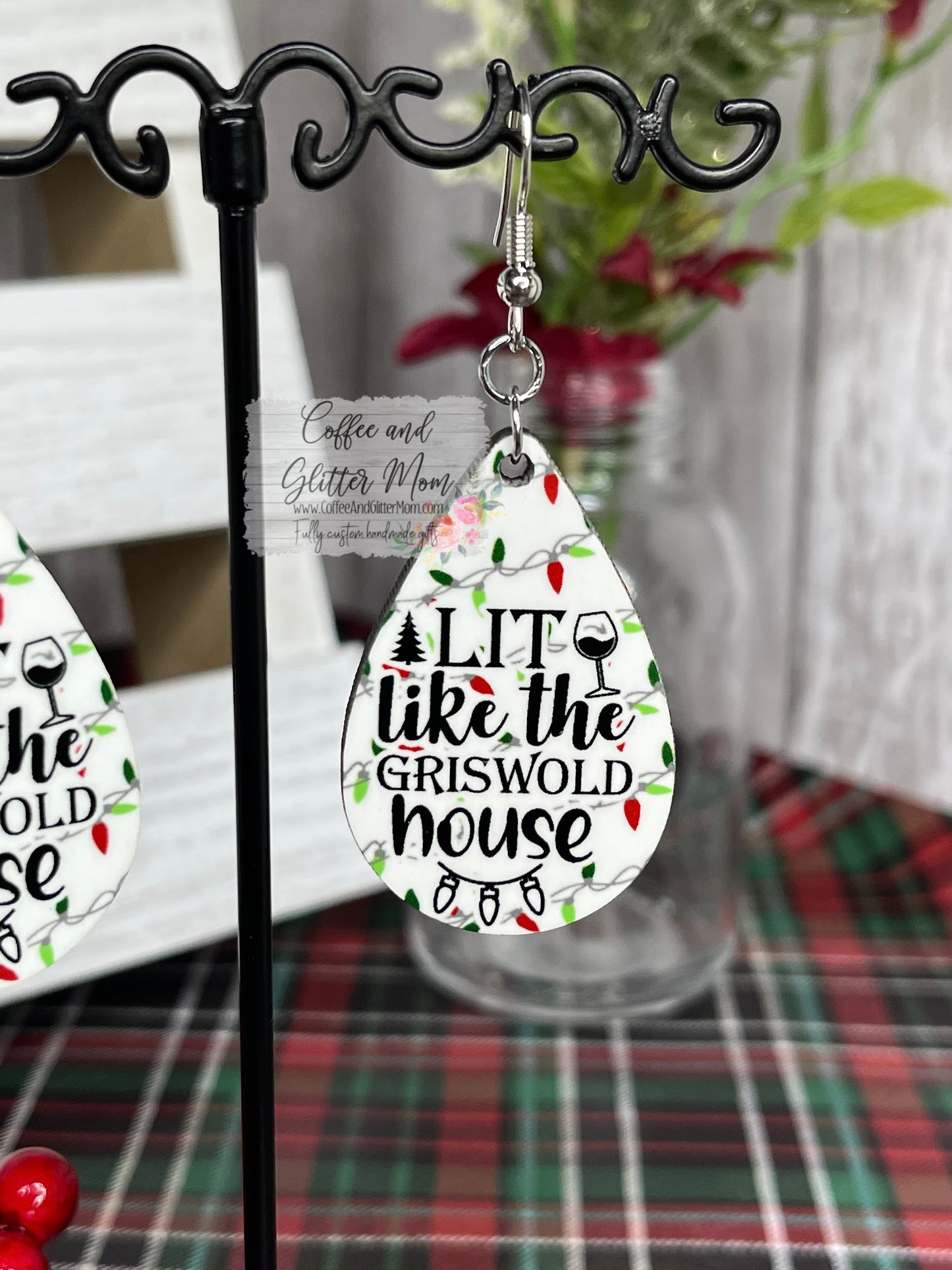 Lit Like The Girswold House Christmas Earrings