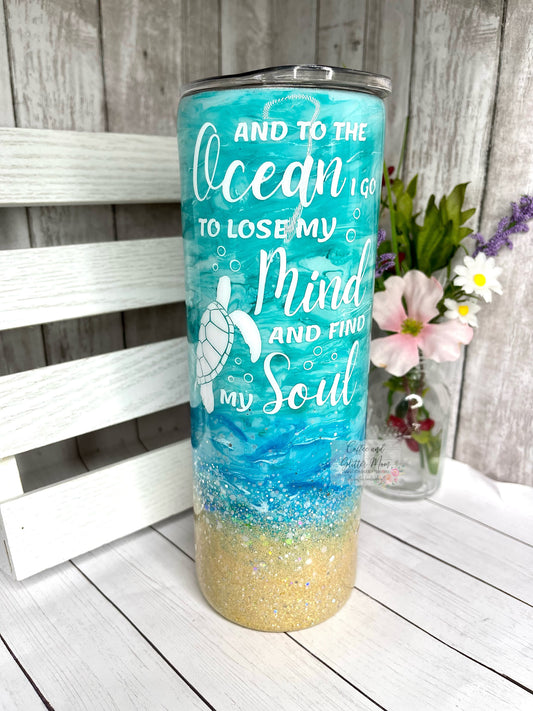To The Ocean I Go 20oz Skinny Tumbler