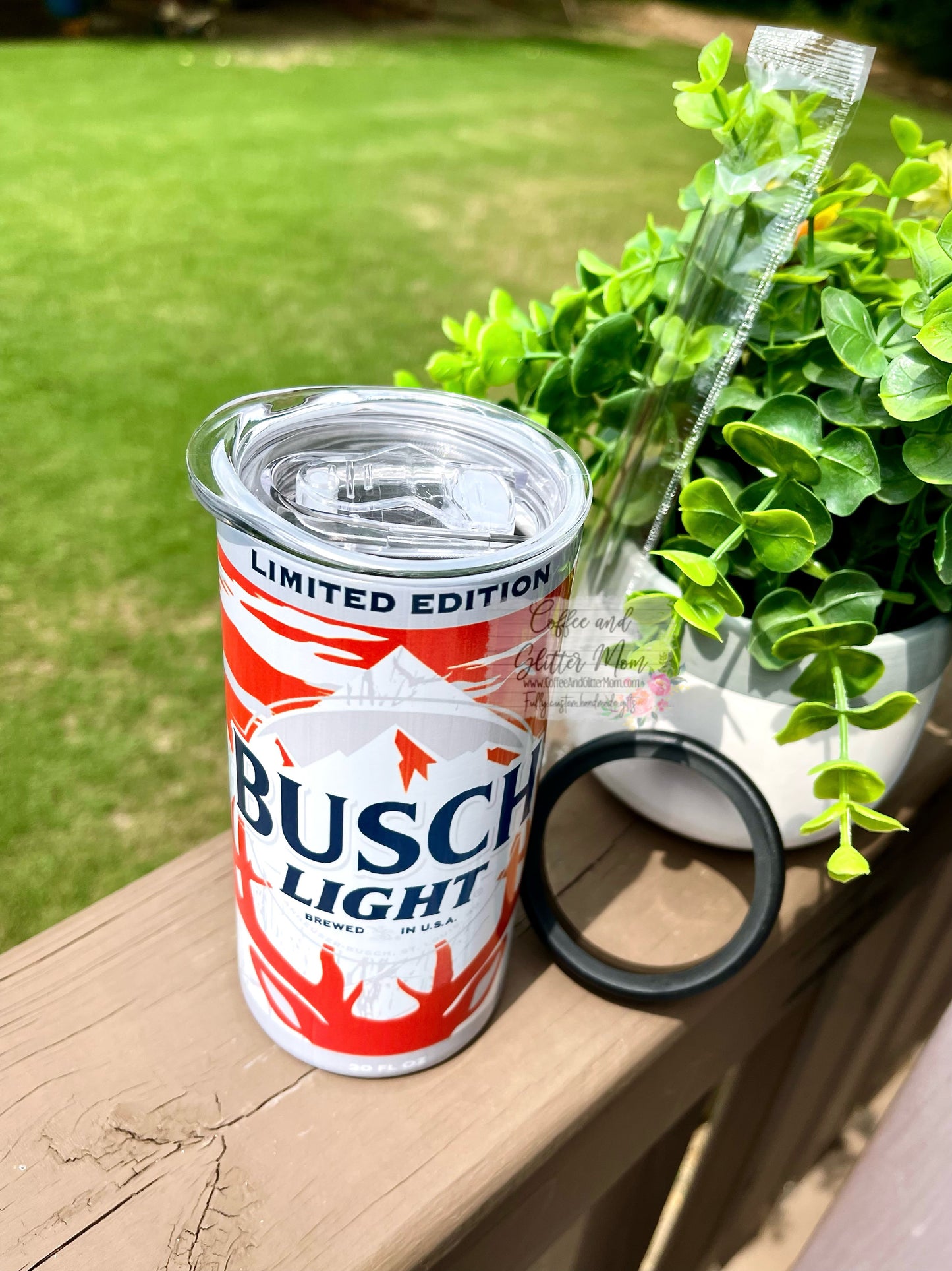 Hunting Orange Beer 12oz Skinny Can Cooler Duo-Lid Tumbler