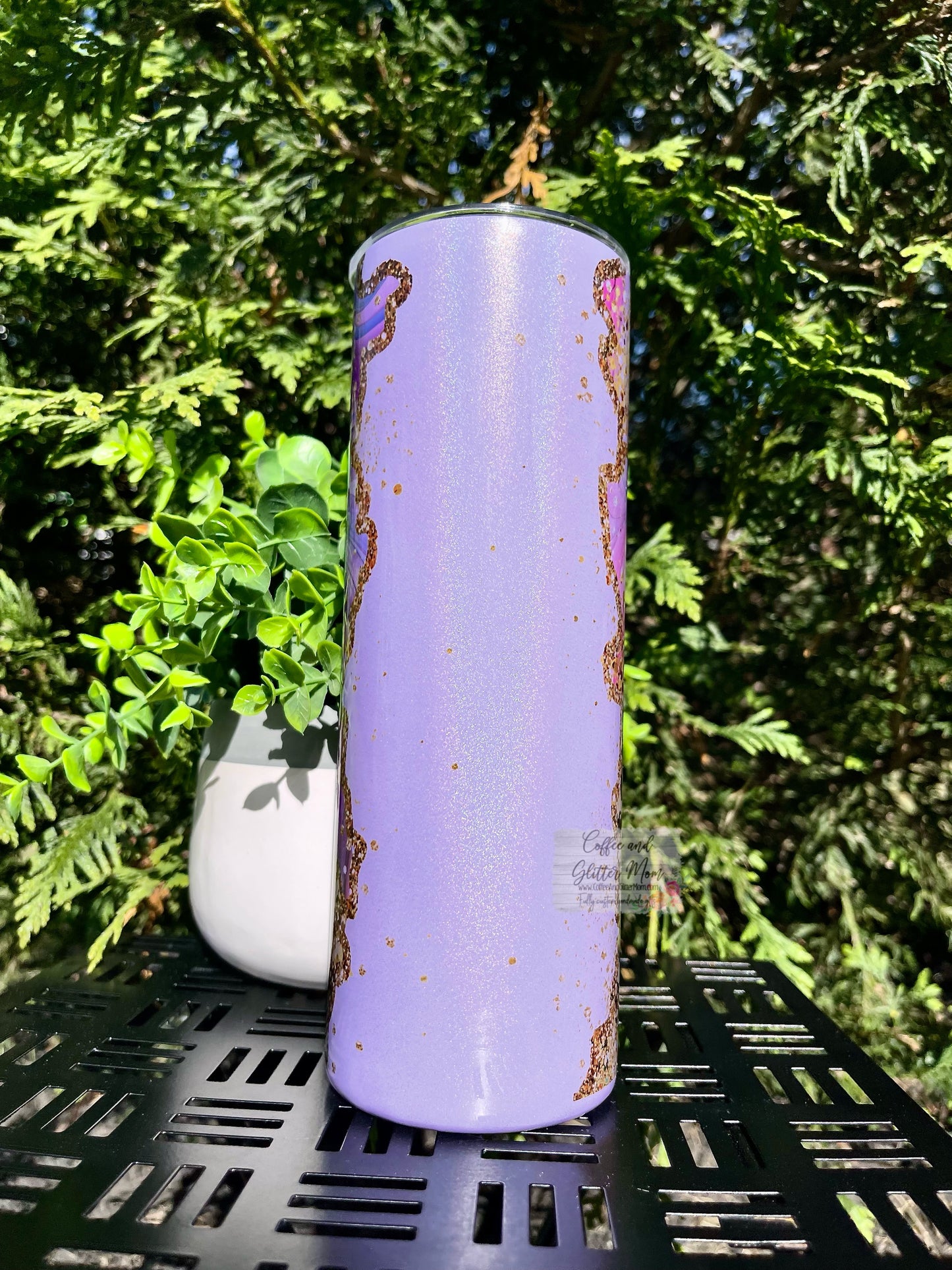 Purple Marble Animal Print 20oz Rainbow Skinny Tumbler