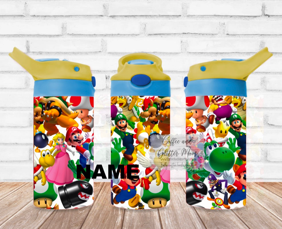 Super Video Game 12oz Kids Water Bottle Tumbler – Coffee And Glitter Mom