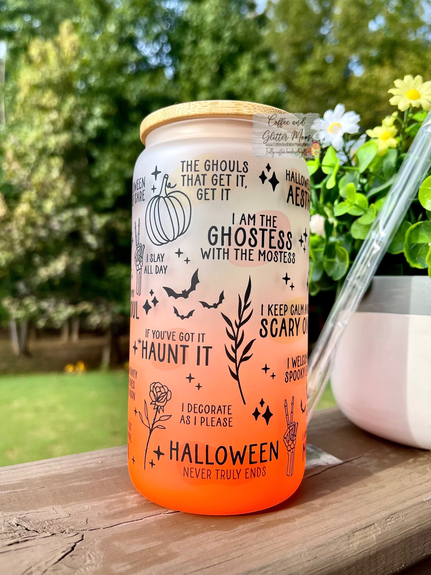 Affirmations for the Ghouls 16oz Ombré Glass Can