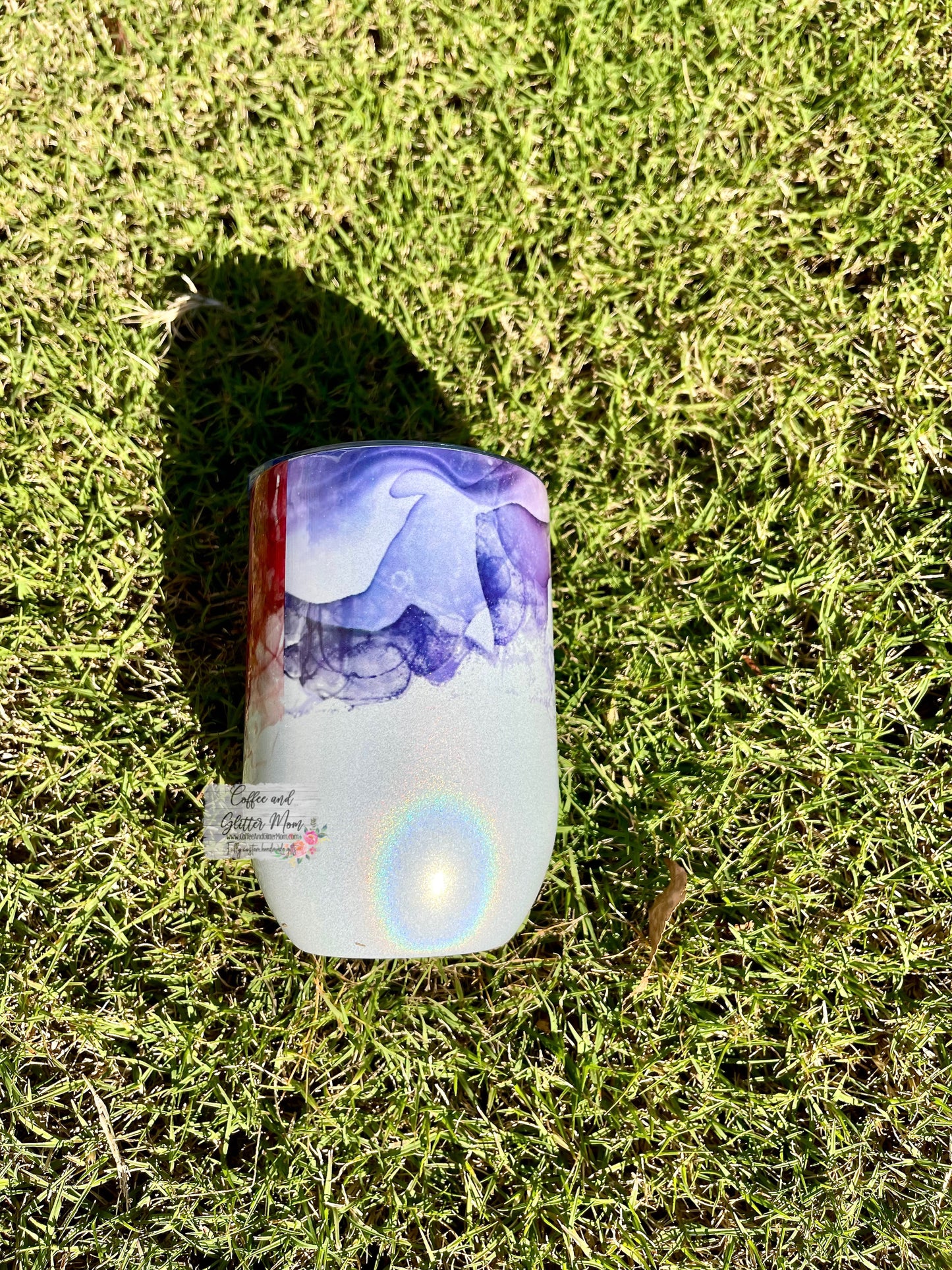 Will Trade Husband for Wine 12oz Holographic Sparkle Wine Tumbler
