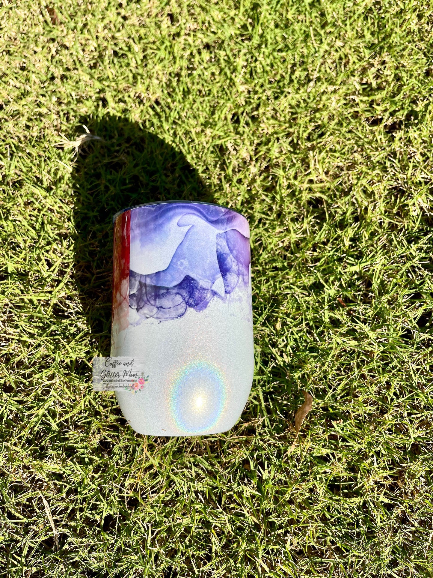Will Trade Husband for Wine 12oz Holographic Sparkle Wine Tumbler