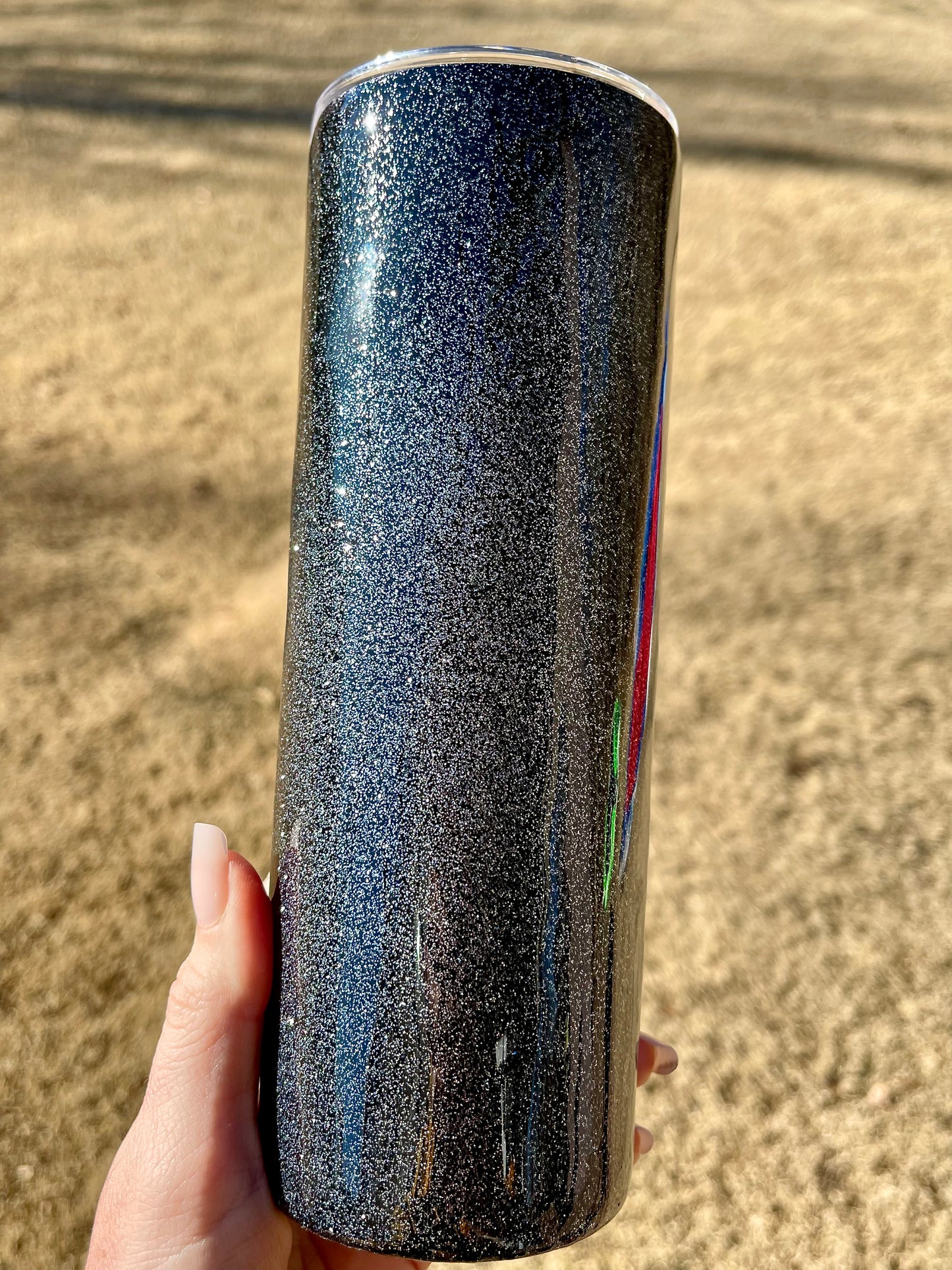 Black and Silver Glitter-Blast 20oz Skinny Tumbler