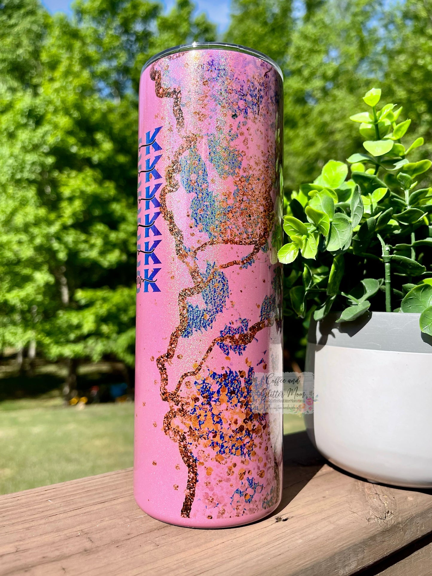 Fuck Everything Animal Print Purple Pink or Mint 20oz Rainbow Skinny Tumbler