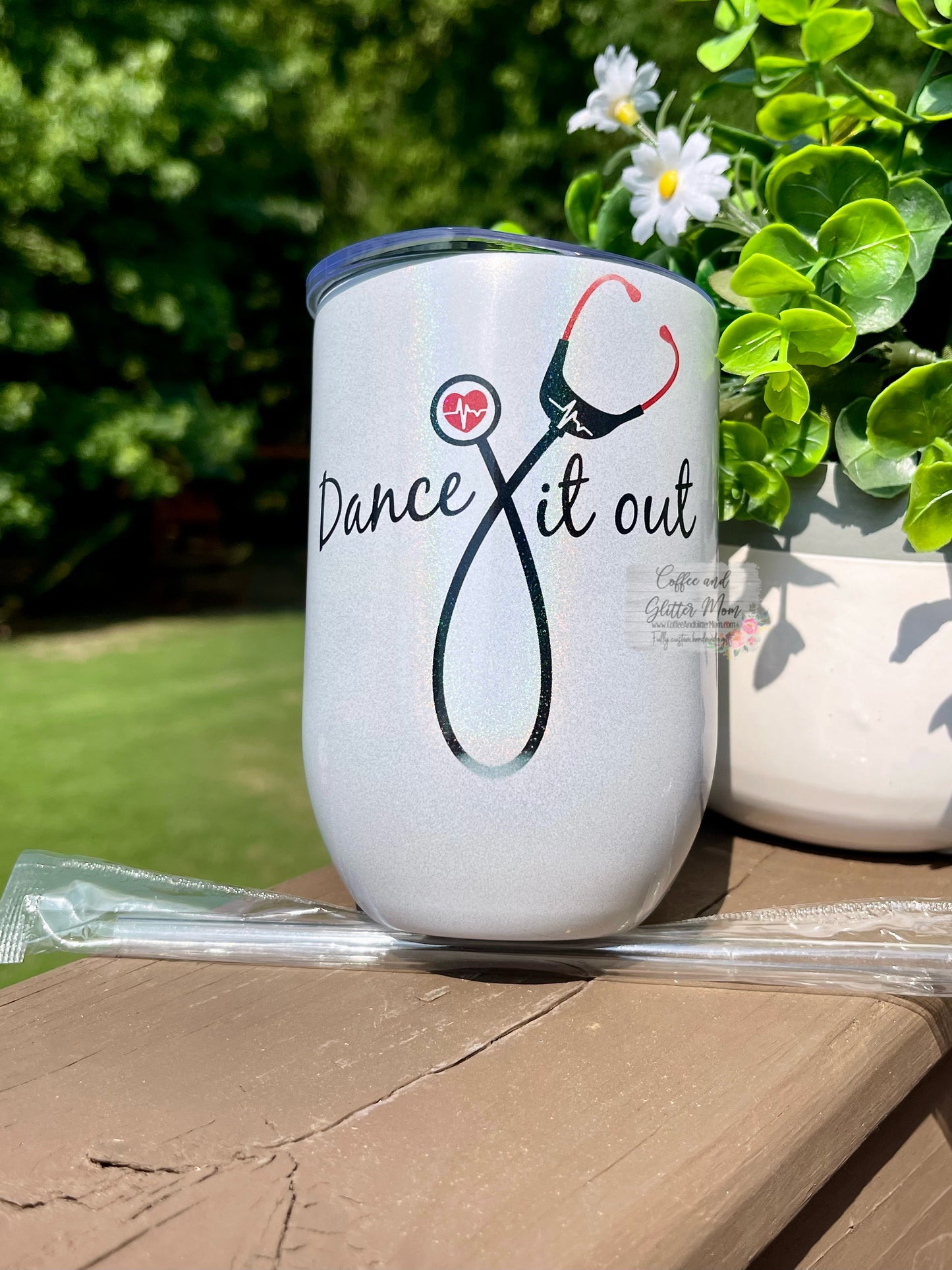 SALE - Dance It Out 12oz Holographic Sparkle Wine Tumbler