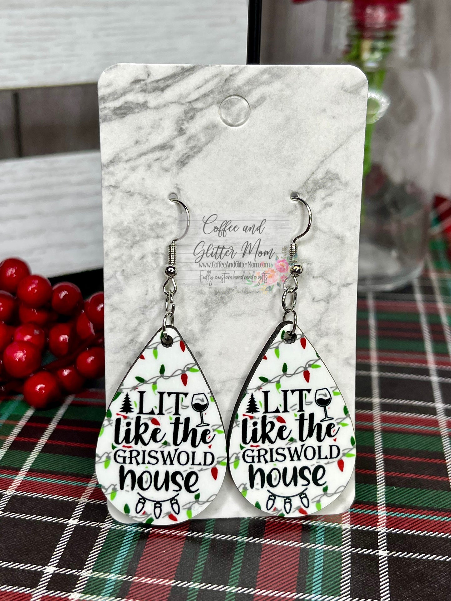 Lit Like The Girswold House Christmas Earrings