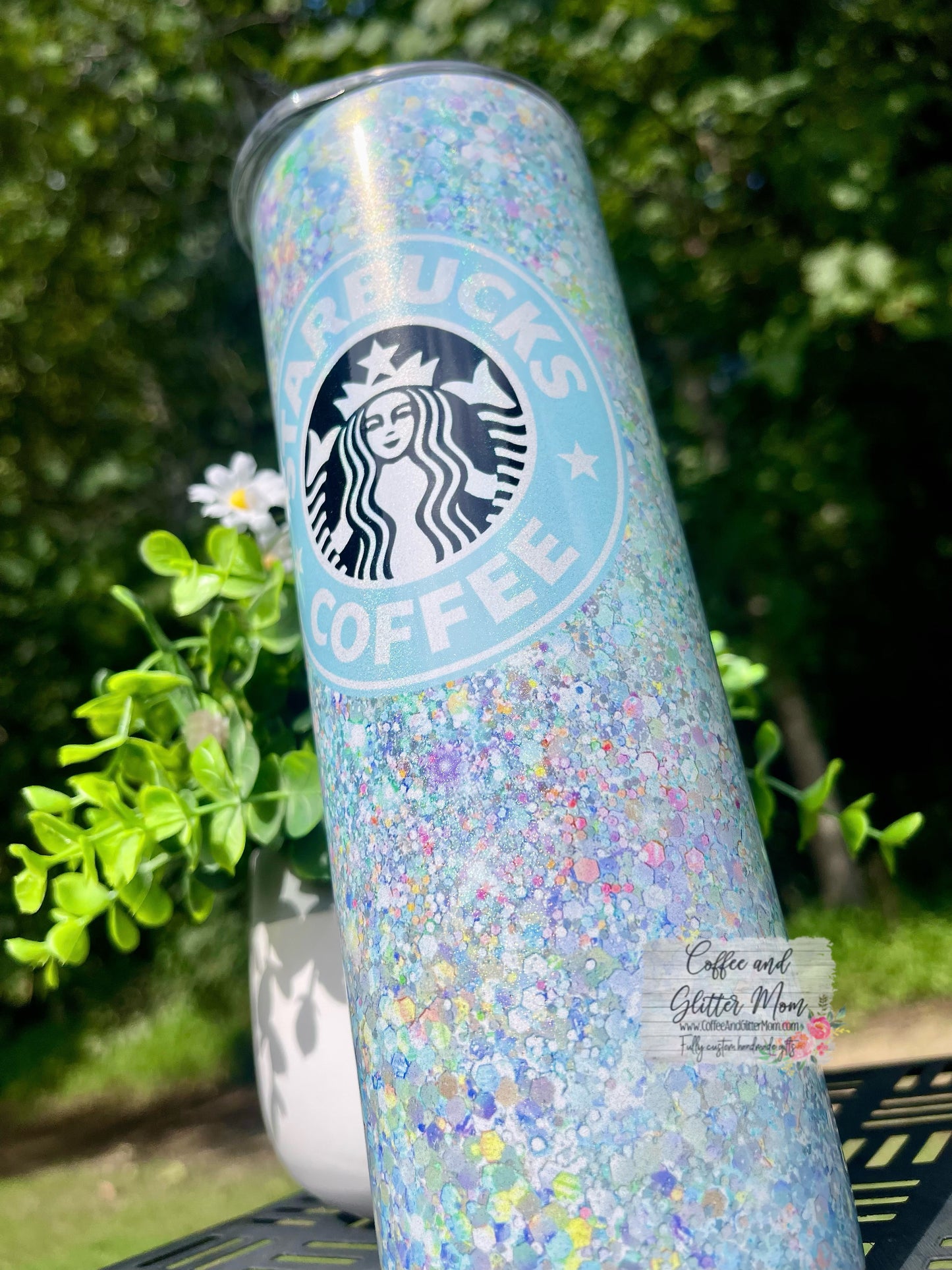 Blue Opal Starbucks Coffee 20oz Mint Rainbow Skinny Tumbler