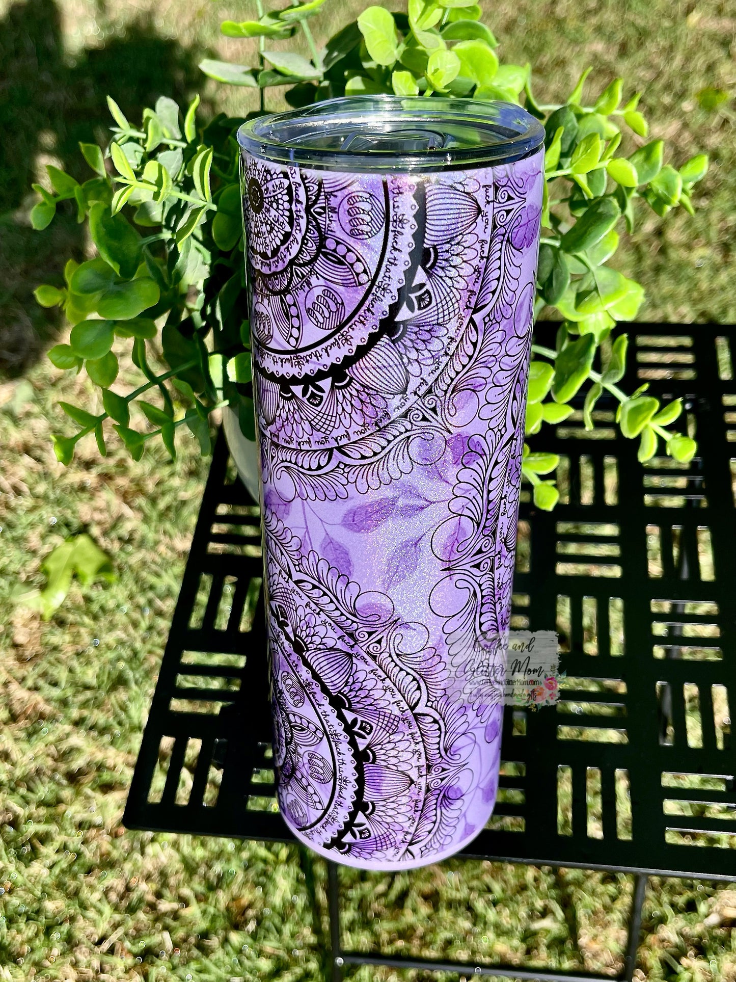 Naughty Mandala 20oz Pink, Purple, or Mint Rainbow Skinny Tumbler