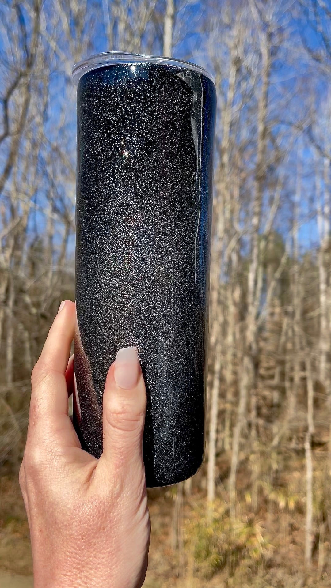 Black and Silver Glitter-Blast 20oz Skinny Tumbler
