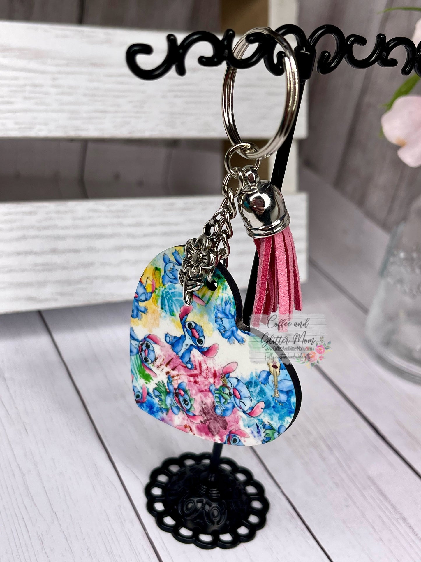 Stitch Heart Keychain