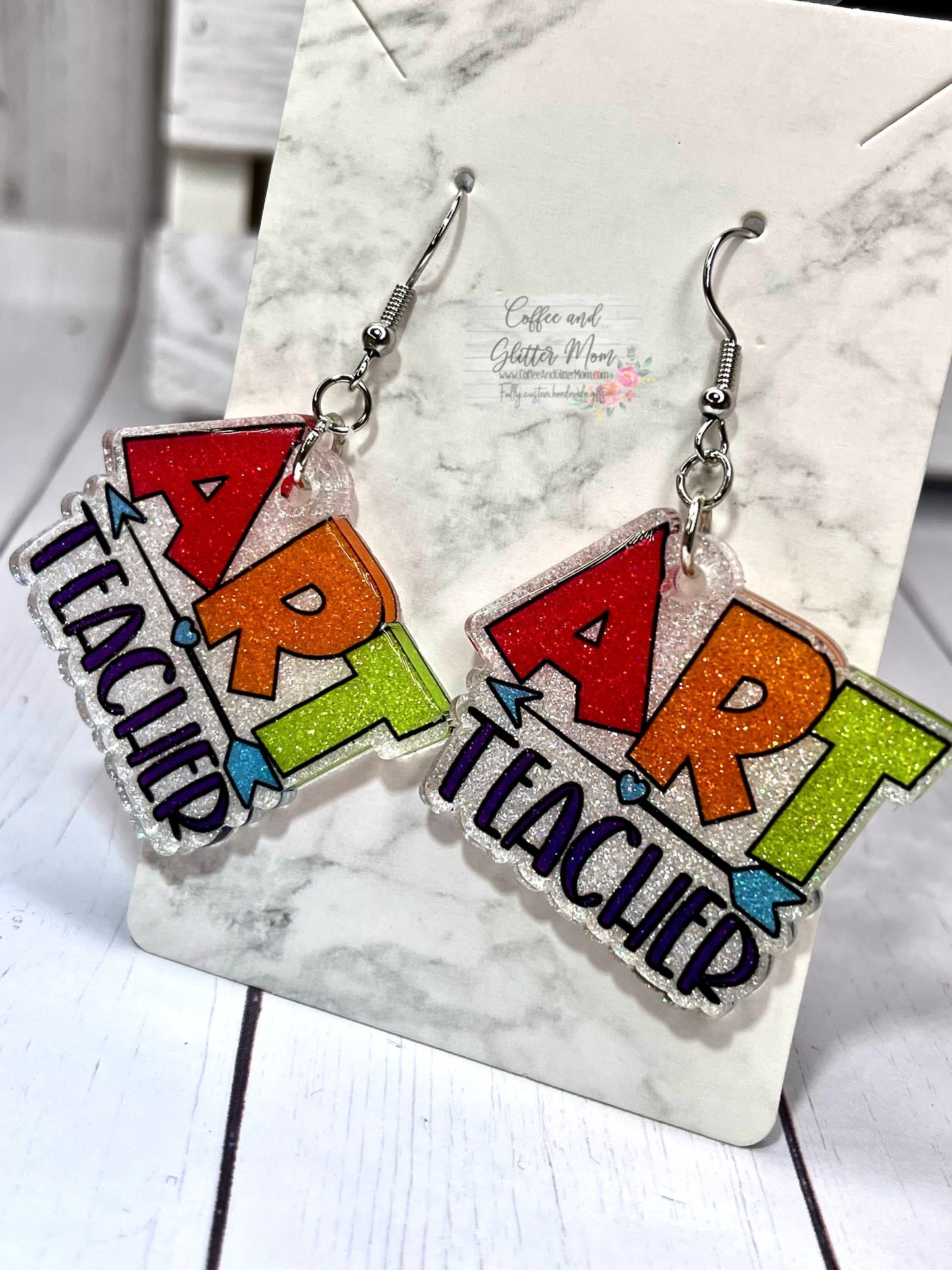 Art Teacher Glitter Earrings