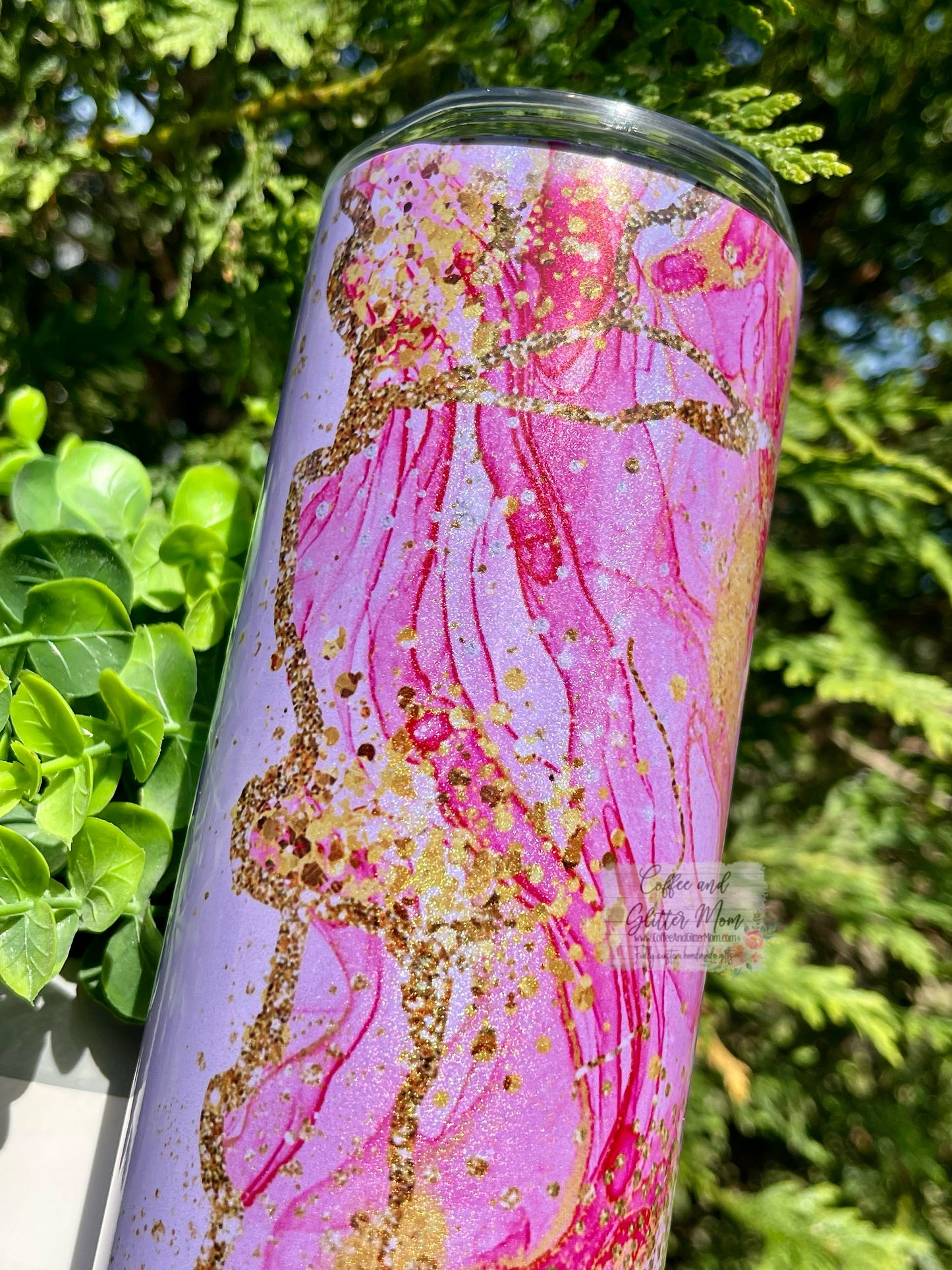 Hot Pink Storm 20oz Purple Rainbow Skinny Tumbler