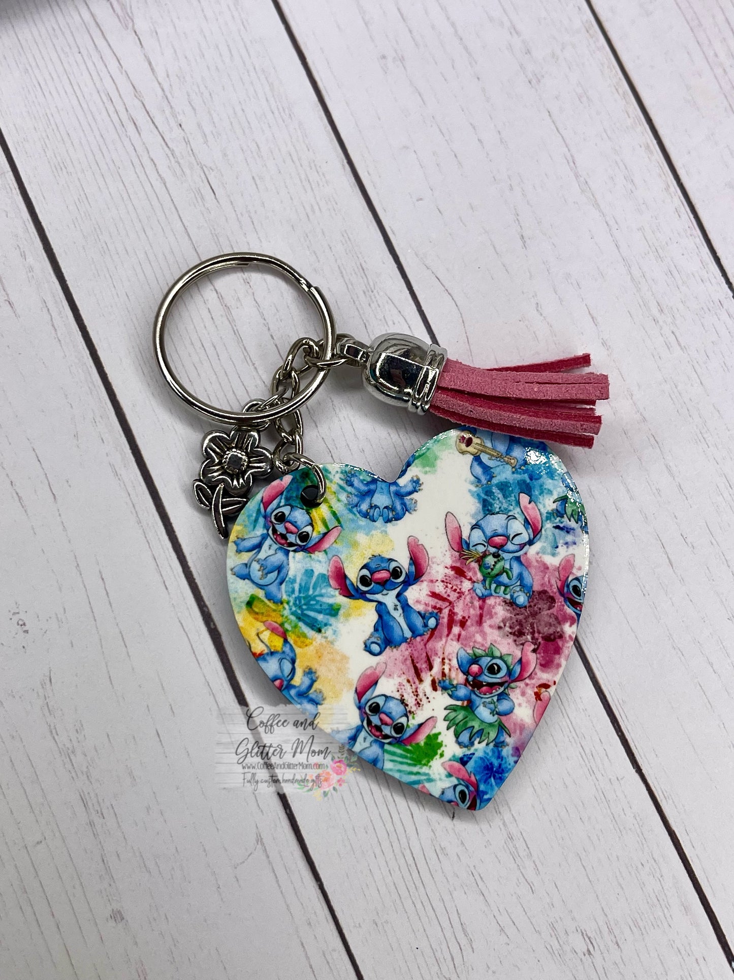 Stitch Heart Keychain