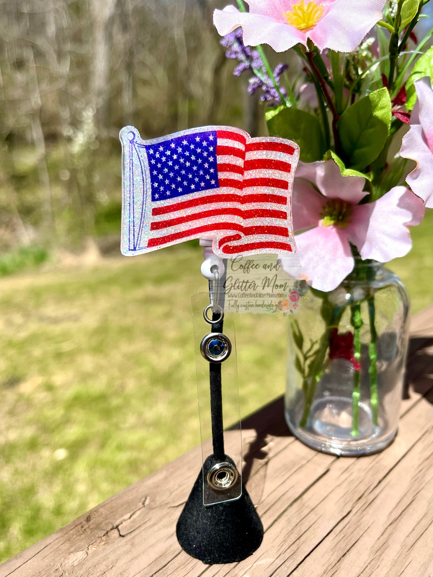 American Flag Designer Badge Reel