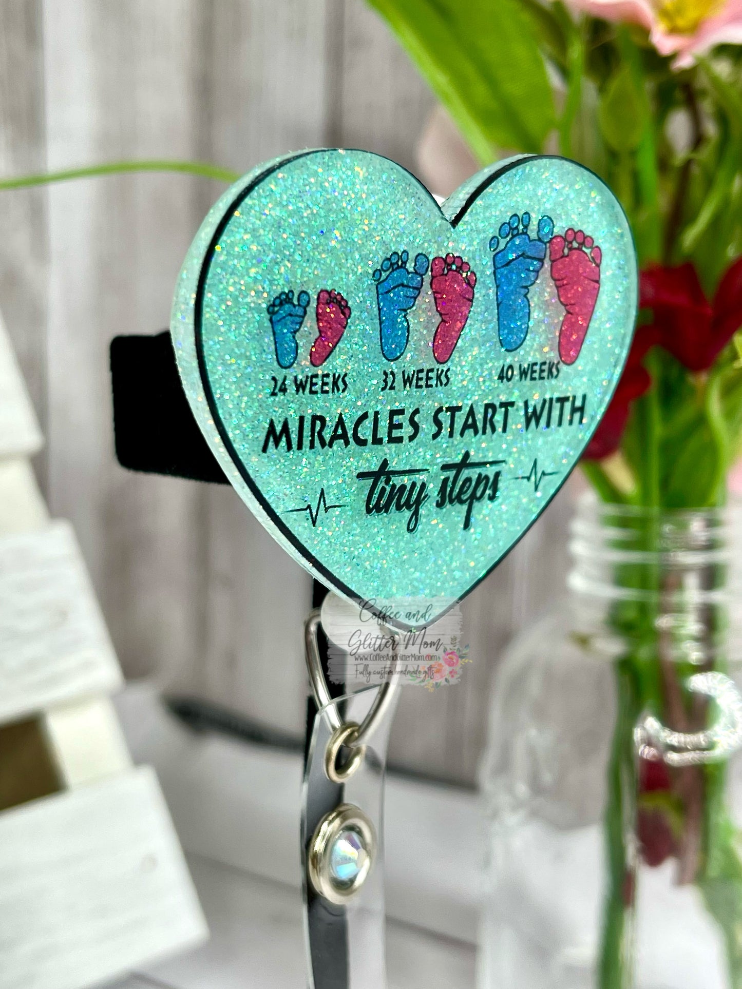 Tiny Steps Heart Designer Badge Reel