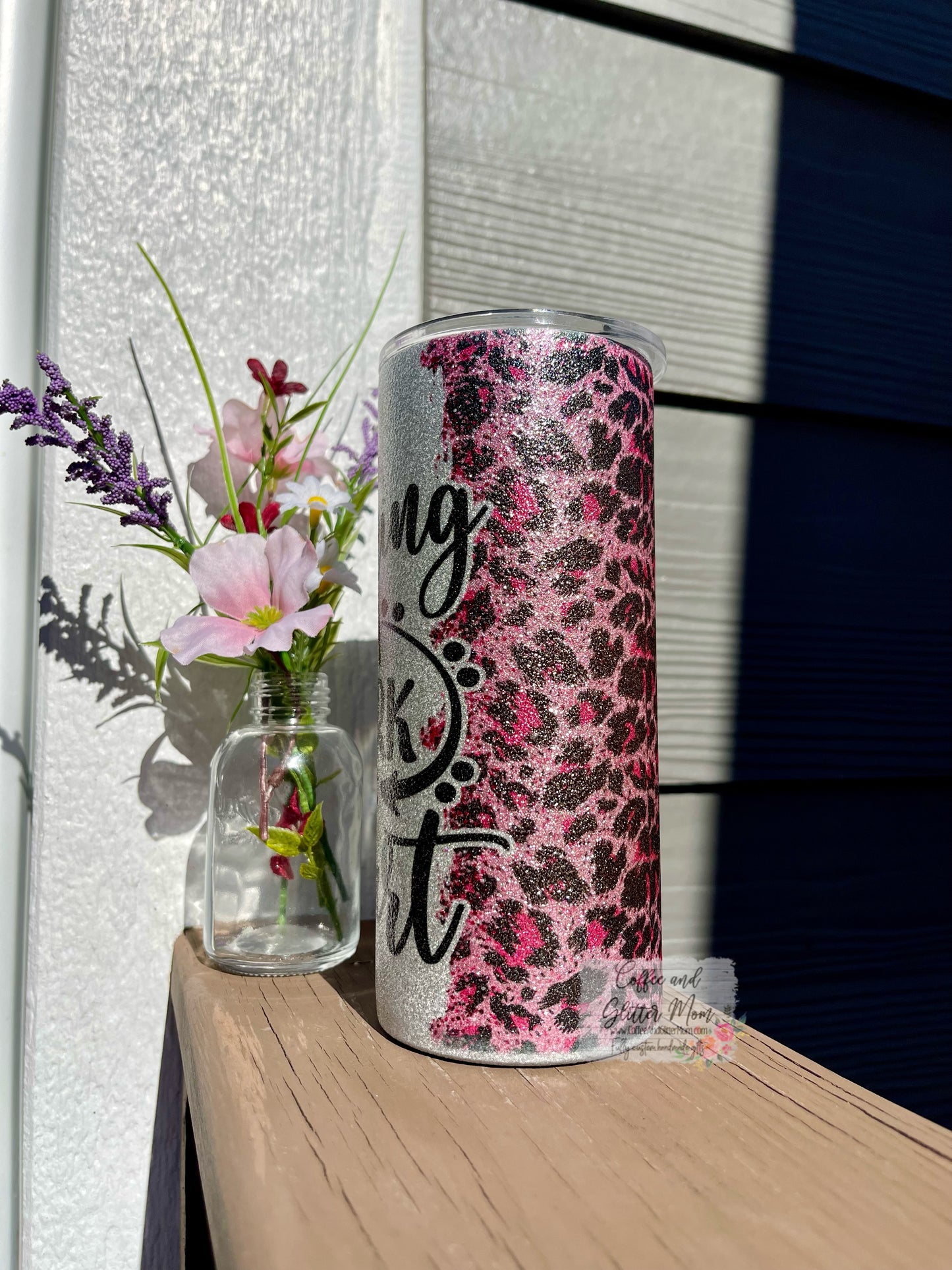 Teaching is a Work of Heart 15oz Silver Glitter Skinny Tumbler