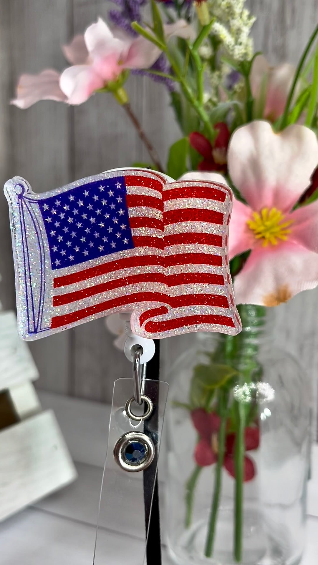 American Flag Designer Badge Reel
