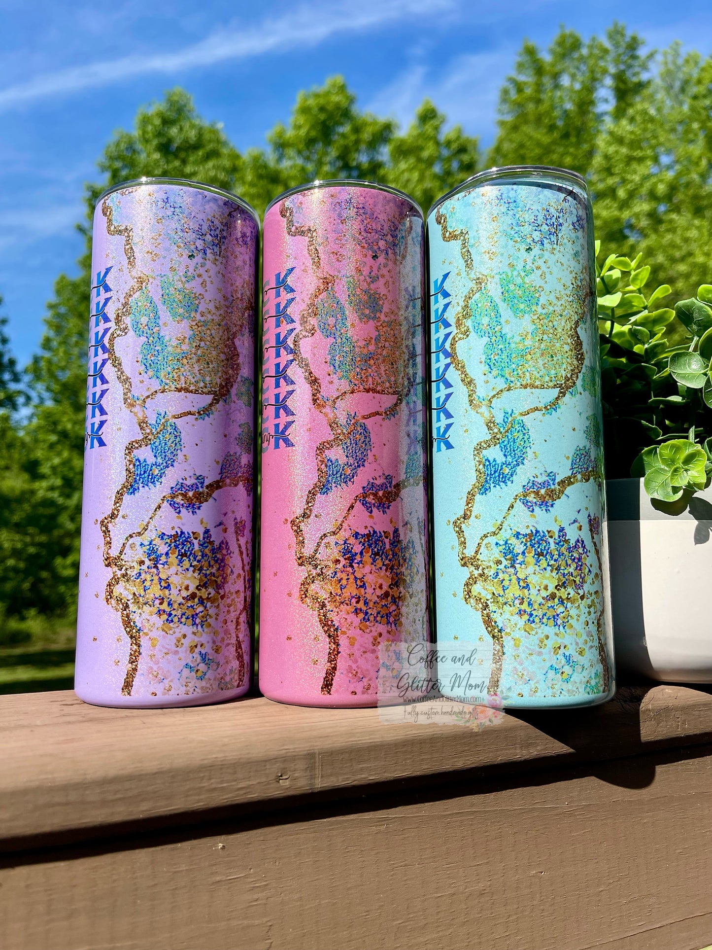 Fuck Everything Animal Print Purple Pink or Mint 20oz Rainbow Skinny Tumbler