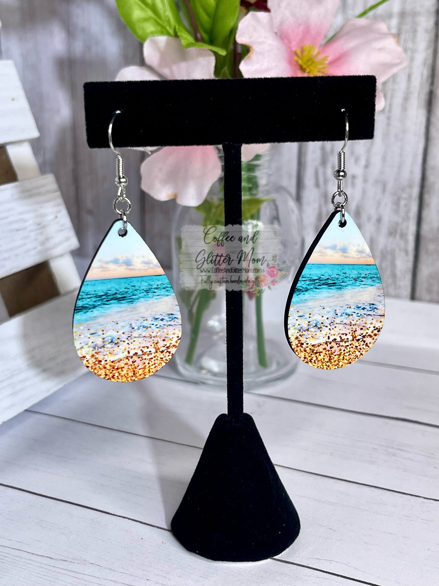 Beach Sunrise Teardrop Earrings