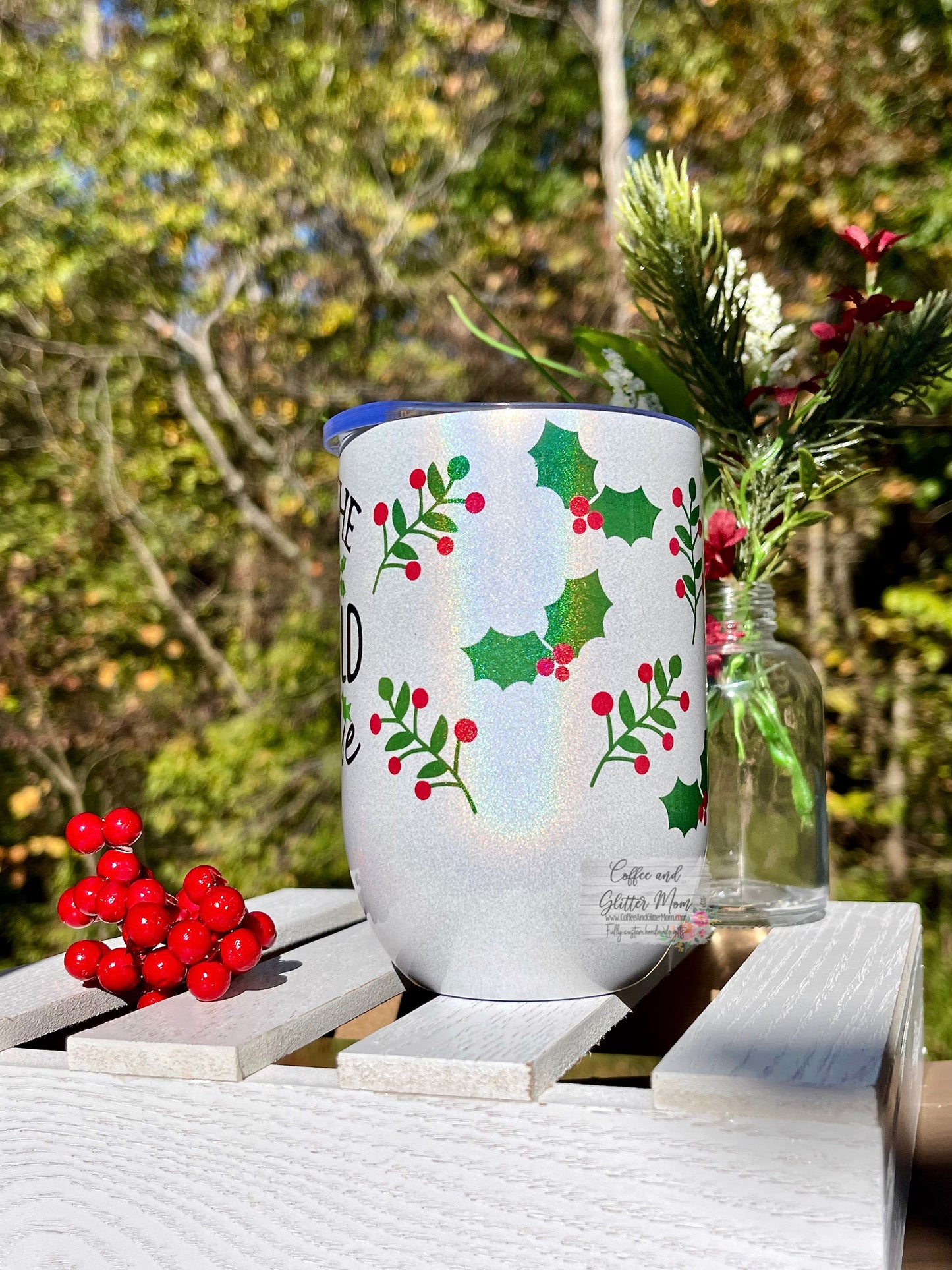 Christmas Vacation 12oz Holographic Sparkle Wine Tumbler
