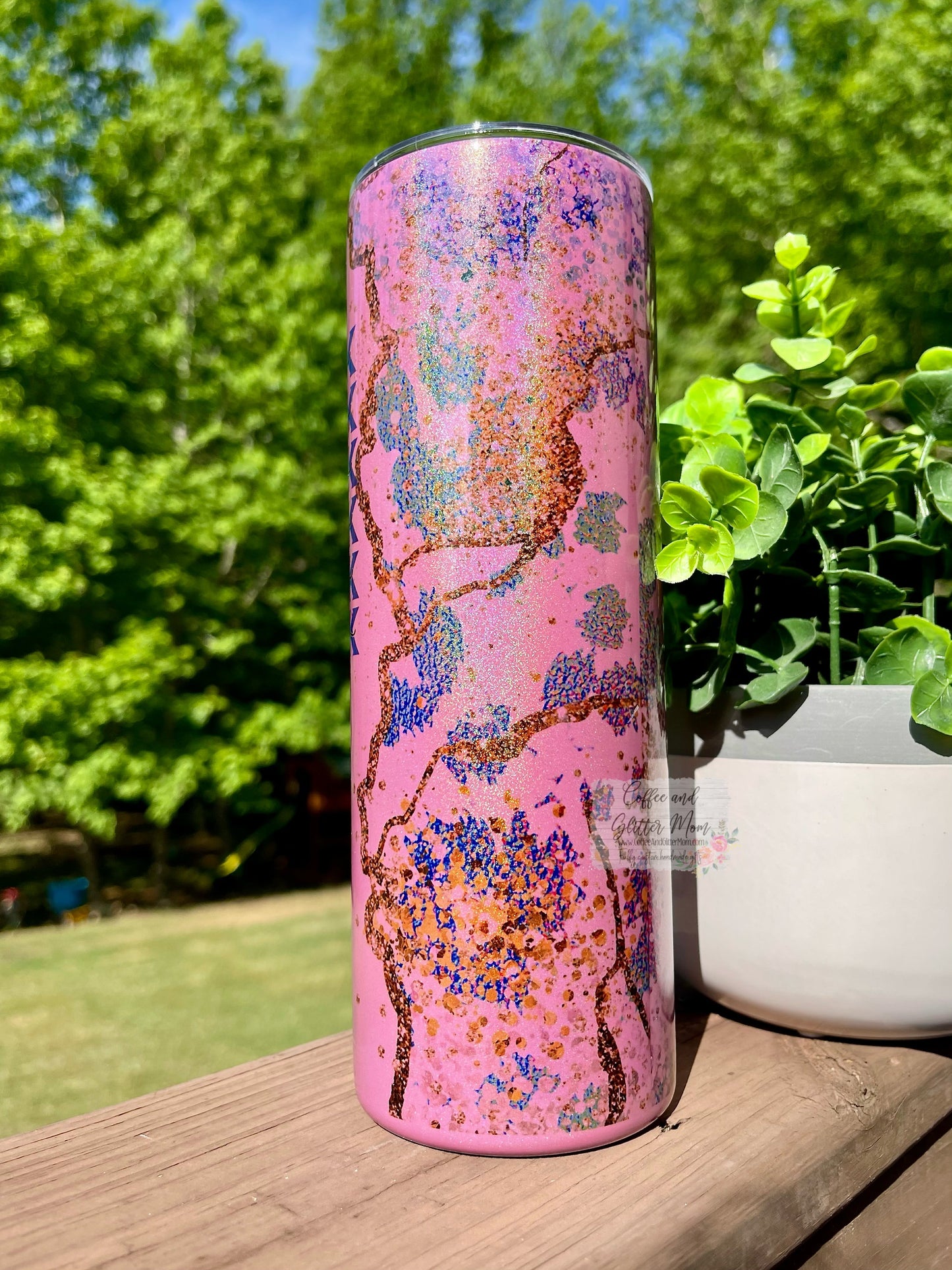 Fuck Everything Animal Print Purple Pink or Mint 20oz Rainbow Skinny Tumbler