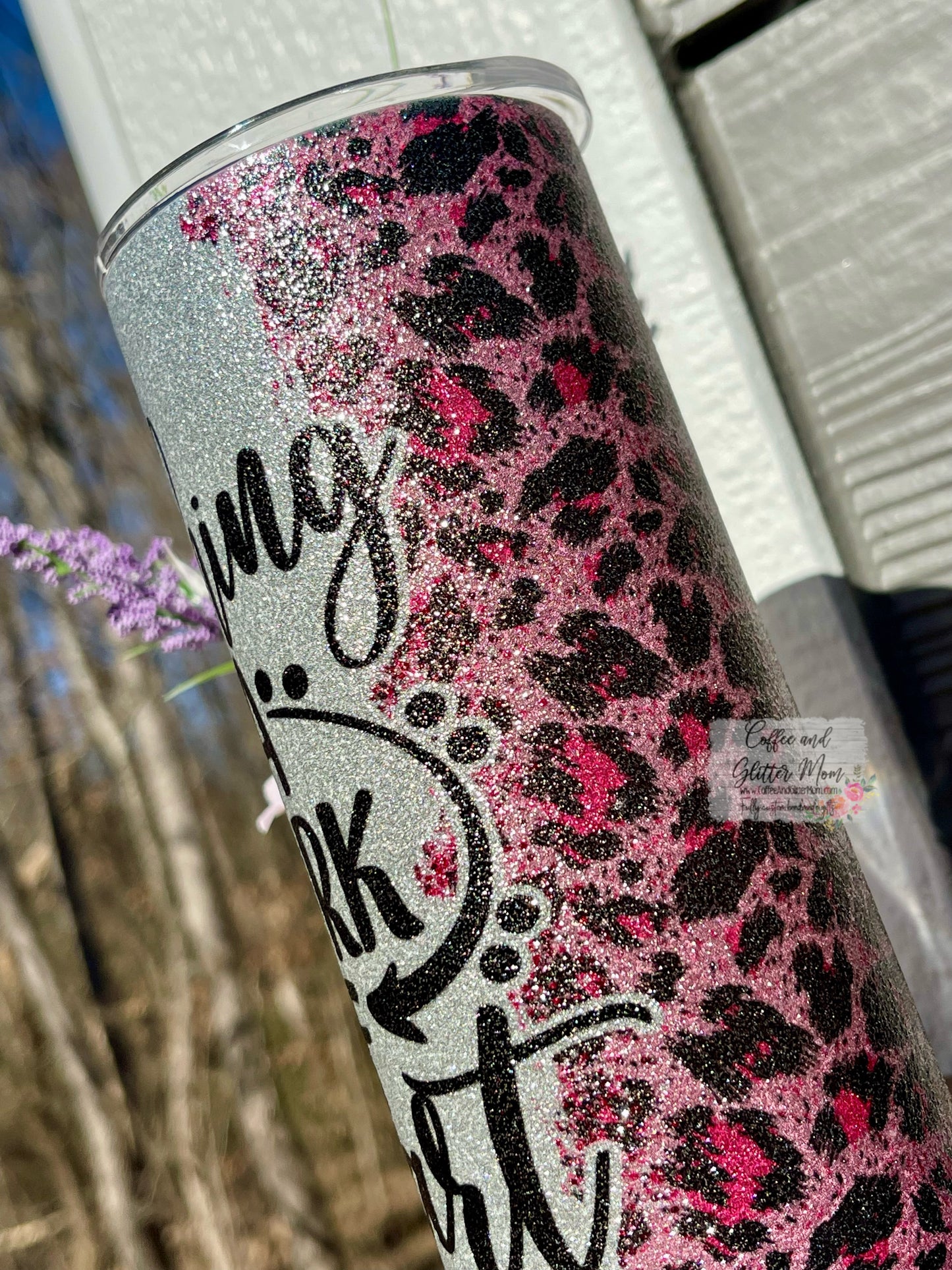 Teaching is a Work of Heart 15oz Silver Glitter Skinny Tumbler